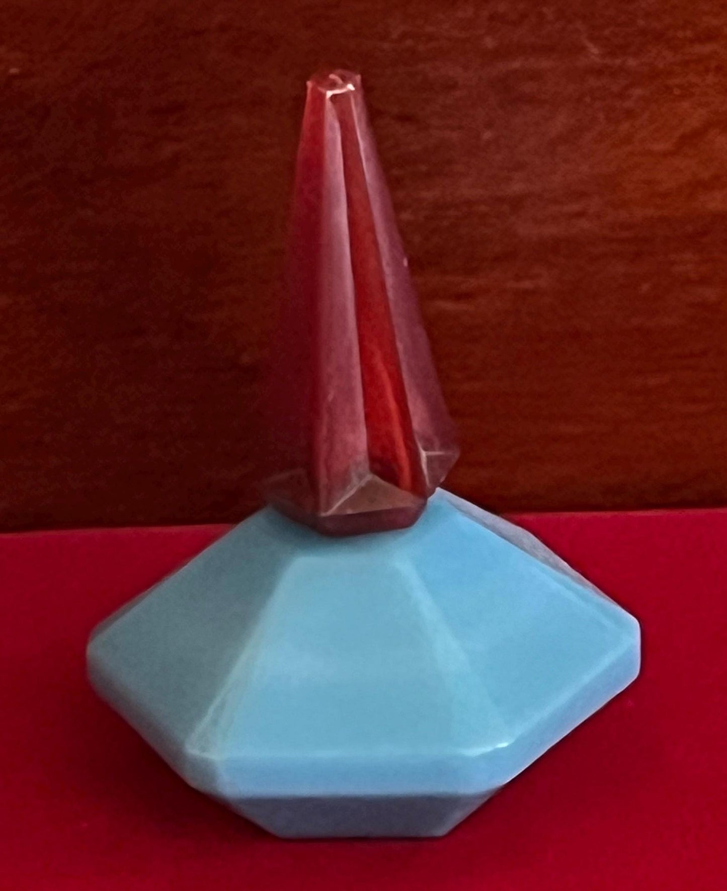 Cacharel Lou Lou Perfume Blue Glass Bottle, Designer Annegret Beier, 1.7 fl oz, 50 ml Eau de Parfum, Lover Antiques