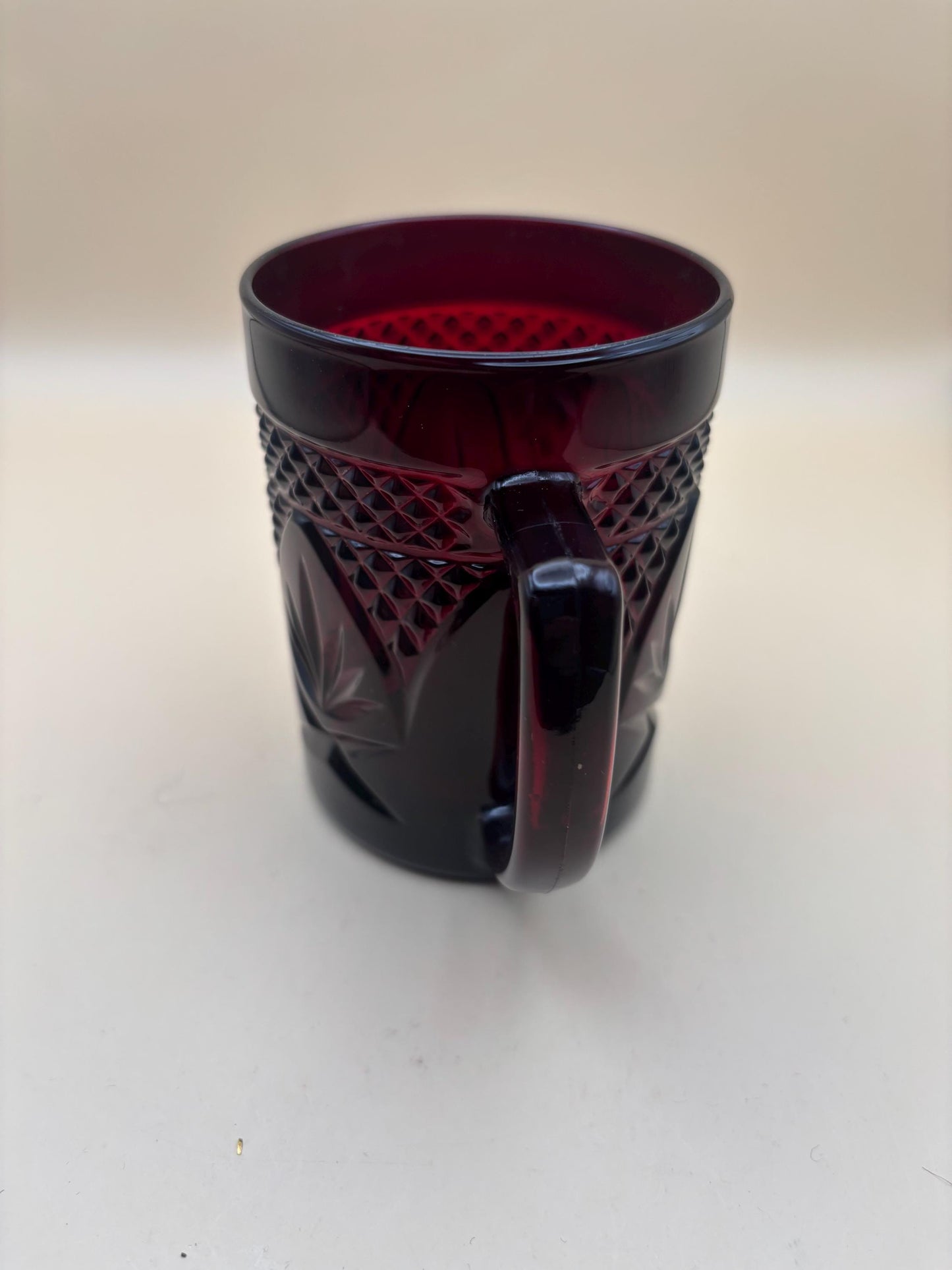 Vintage Ruby Red Mug with Handle Made in France Lover Antiques and Vintage