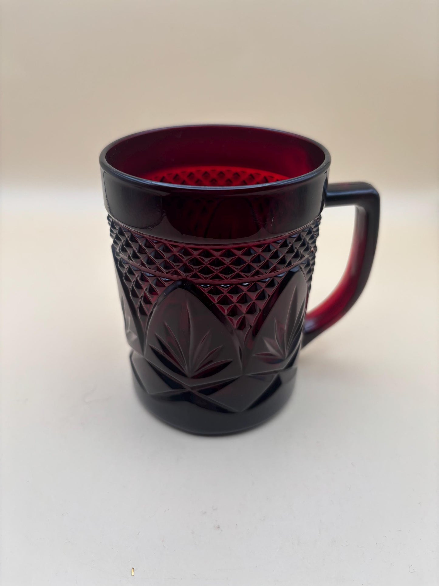 Vintage Ruby Red Mug with Handle Made in France Lover Antiques and Vintage
