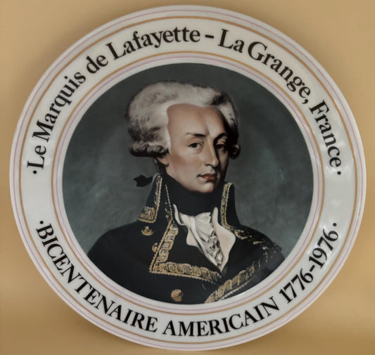 Vintage Le Marquis de Lafayette La Grange France America Bicentennial 1776-1976 Numbered Collectible Plate Bicentenaire Américain