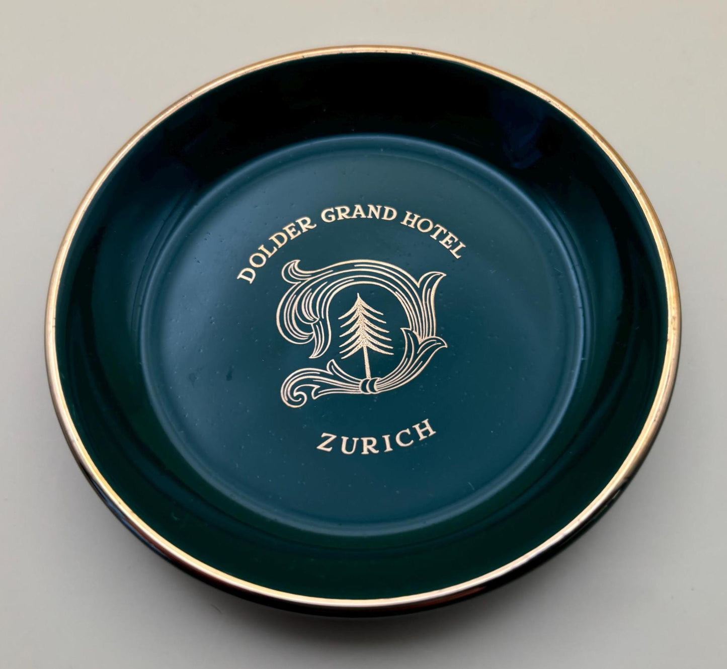 Vintage Green Gilded Dolder Grand Hotel Zurich Green with Gold Gilding Set of 4 Lover Antiques Vintage