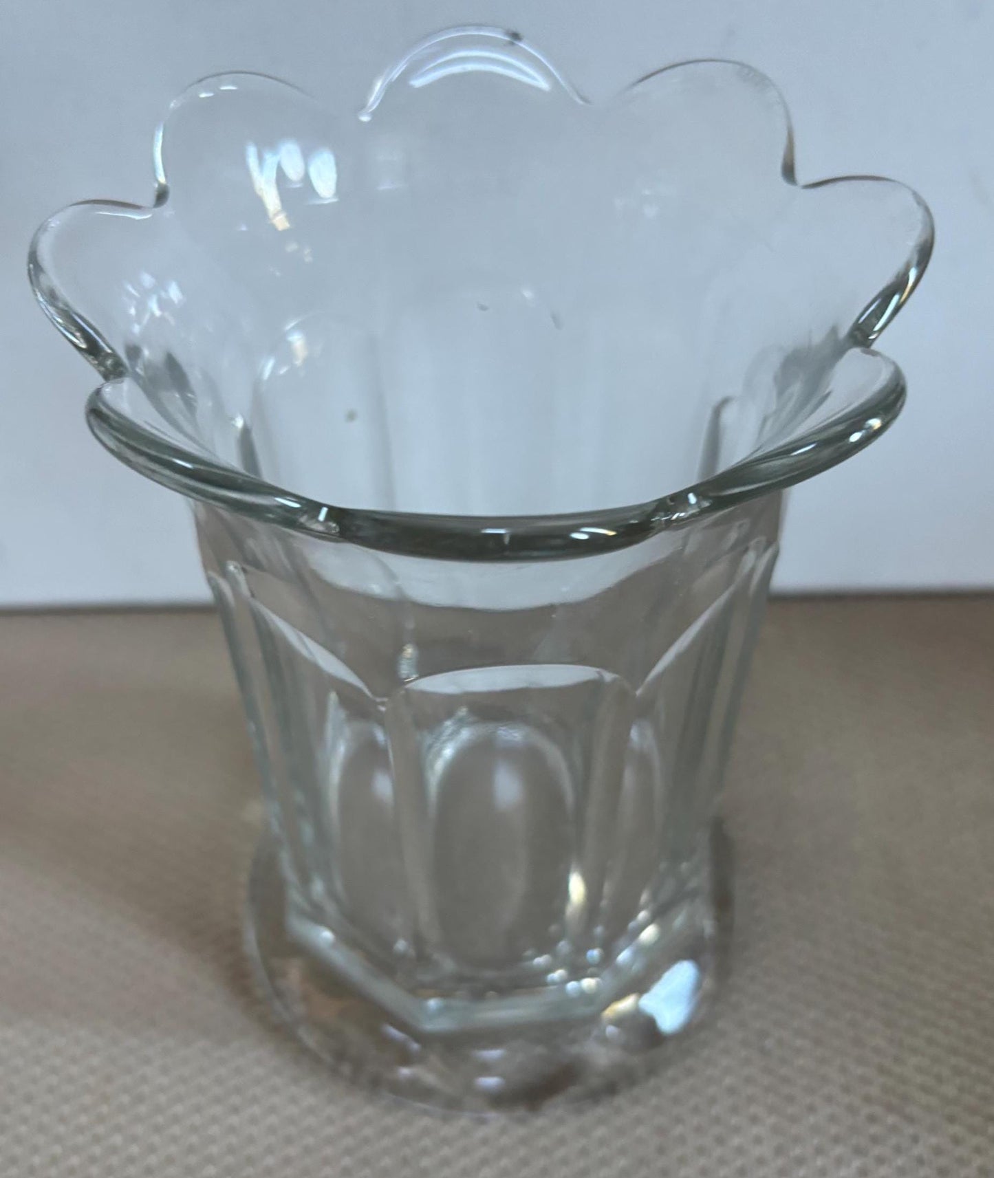 Vintage Glass Vase with Flower Design at Mouth Lover Antiques and Vintage