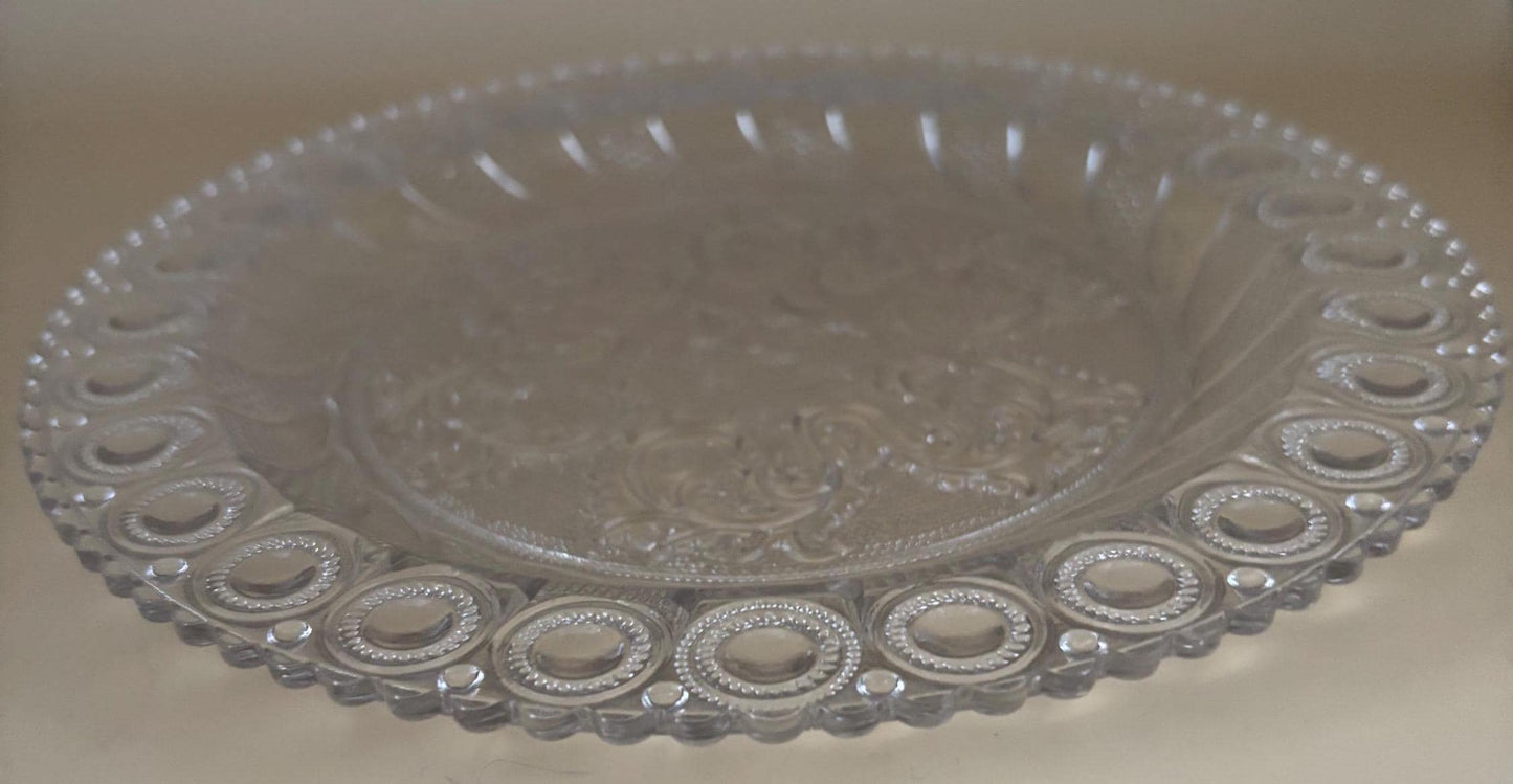 Vintage Imperial Glass Sandwich Scroll Plate Lover Antiques and Vintage