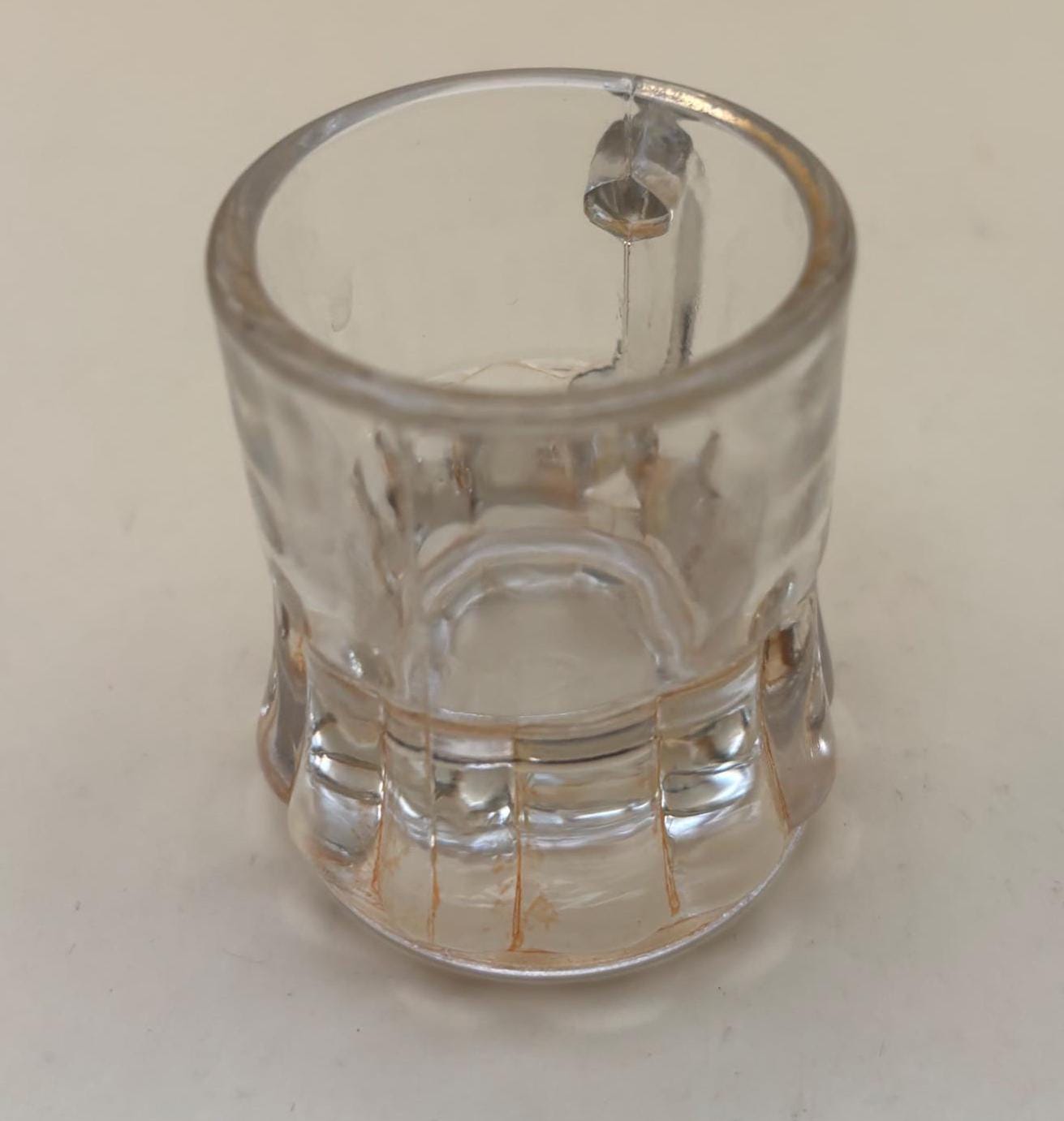 Antique EAPG Clear Shot Glass with Handle Mini Beer Mug Shot Glass Lover Antiques and Vintage