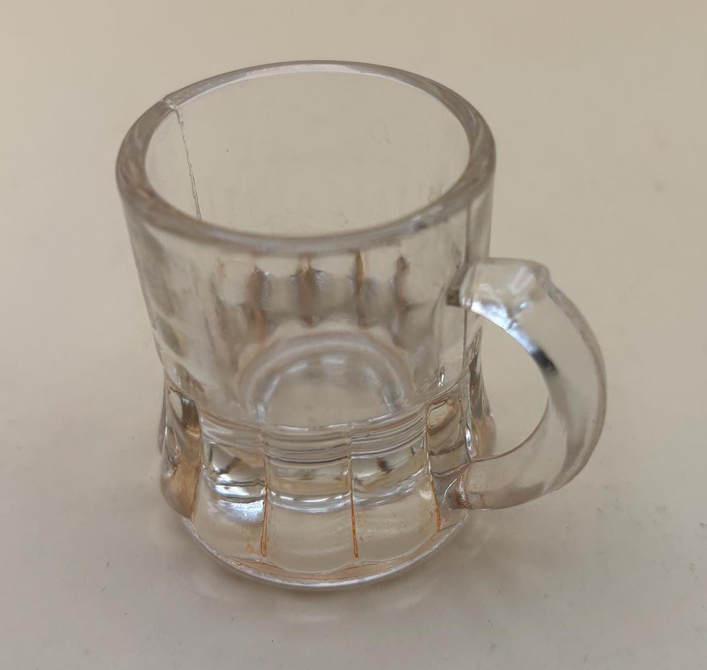 Antique EAPG Clear Shot Glass with Handle Mini Beer Mug Shot Glass Lover Antiques and Vintage
