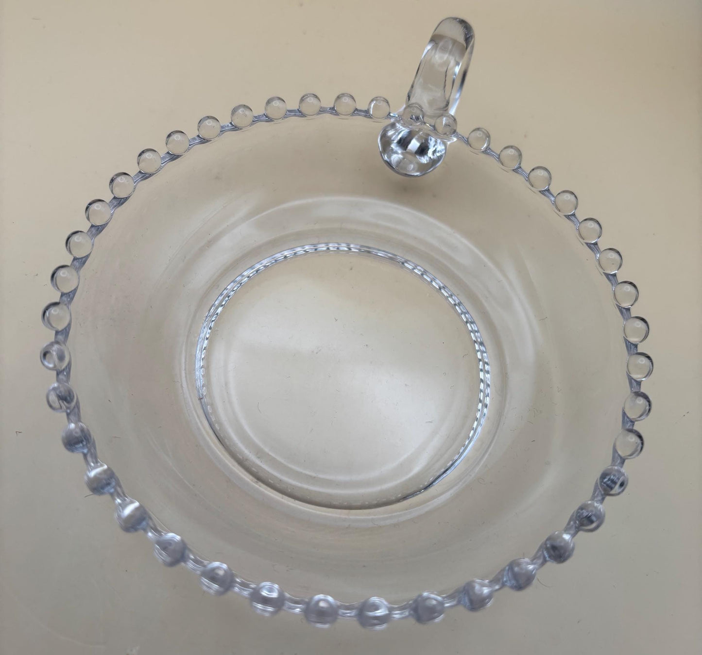 Antique Imperial Beaded Glass Candlewick Plate with Side Handle Platter Lover Antiques and Vintage