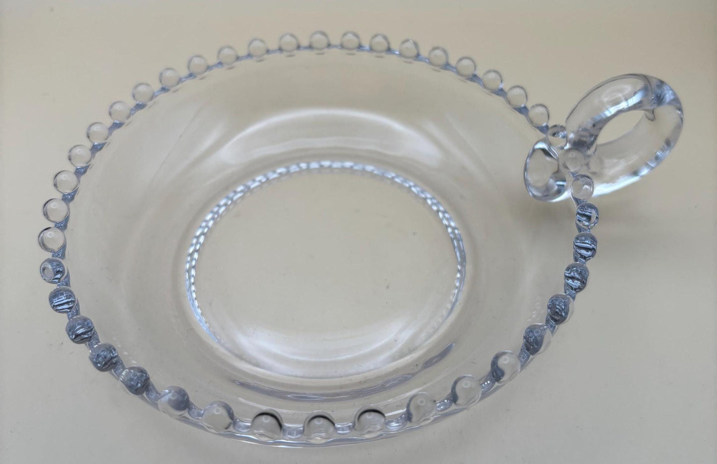 Antique Imperial Beaded Glass Candlewick Plate with Side Handle Platter Lover Antiques and Vintage