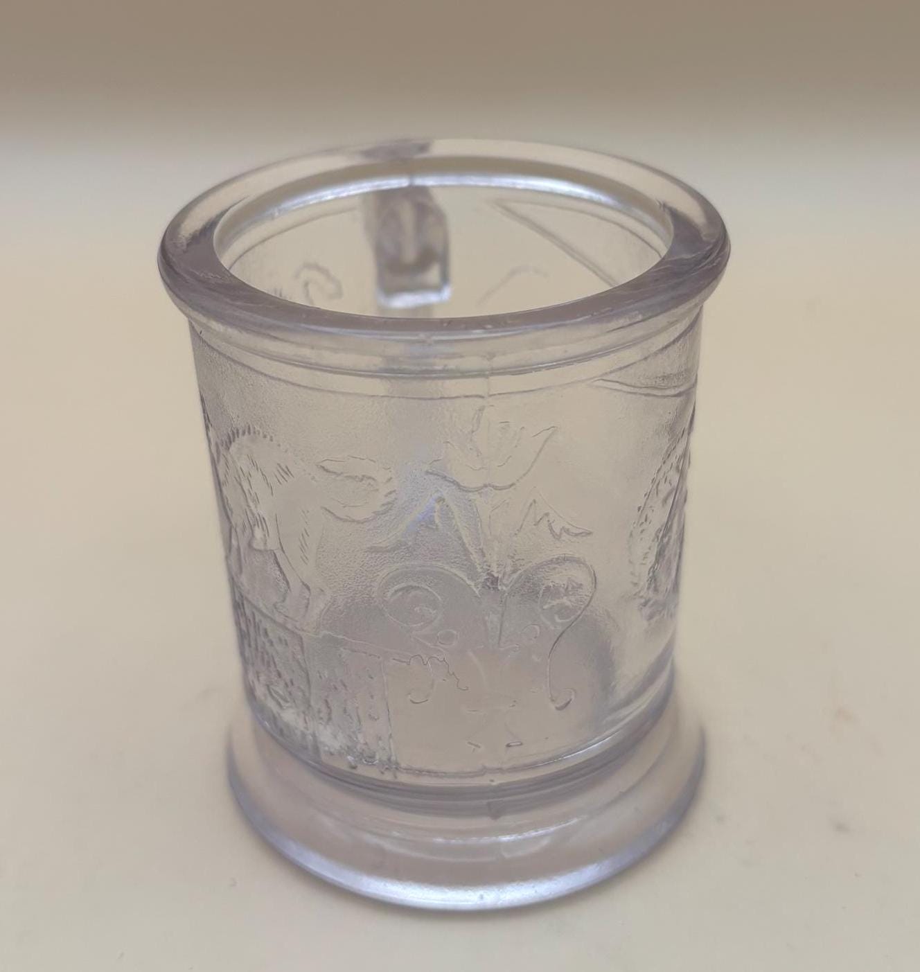 Antique EAPG Dithridge Glass Cats Fighting Toy Mug 1879 Lover Antiques and Vintage