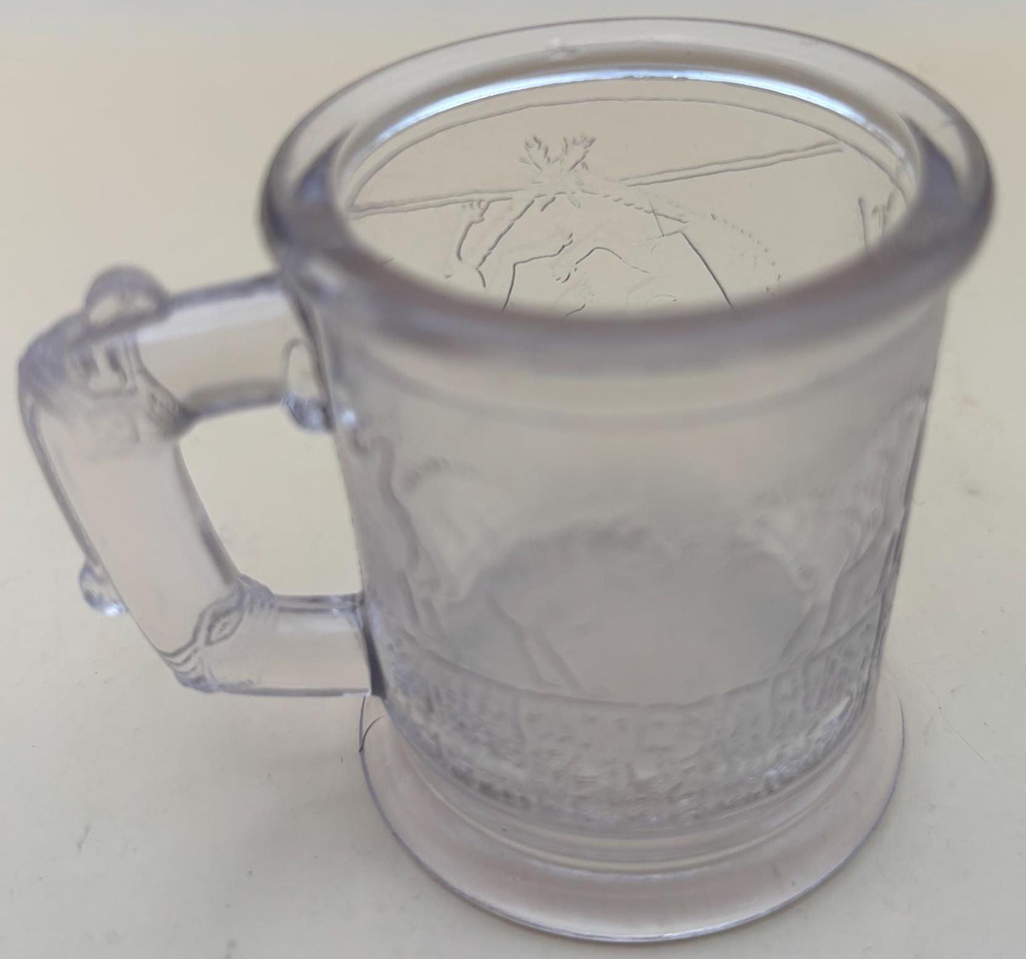 Antique EAPG Dithridge Glass Cats Fighting Toy Mug 1879 Lover Antiques and Vintage