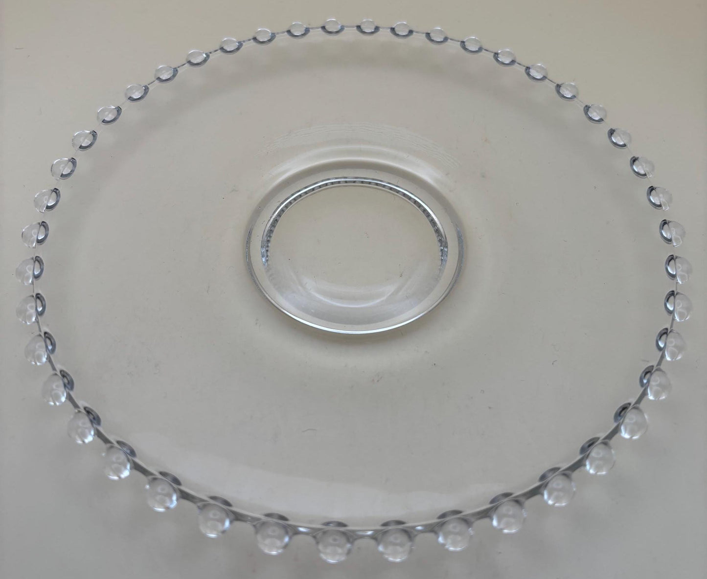 Antique Candlewick Beaded Glass Serving Dish Tray Lover Antiques and Vintage