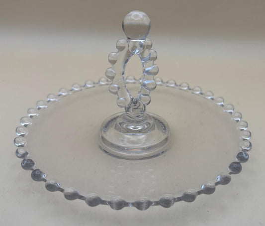 Antique Imperial Beaded Glass Candlewick Lemon Tray Fancy Platter Lover Antiques and Vintage