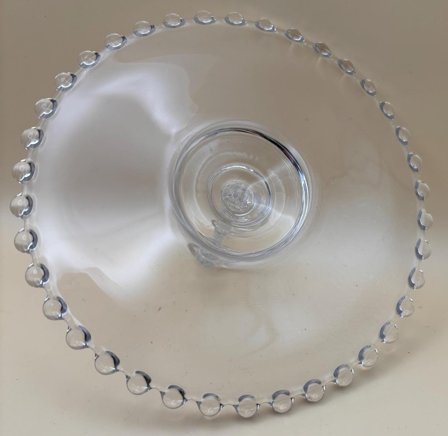 Antique Imperial Beaded Glass Candlewick Lemon Tray Fancy Platter Lover Antiques and Vintage