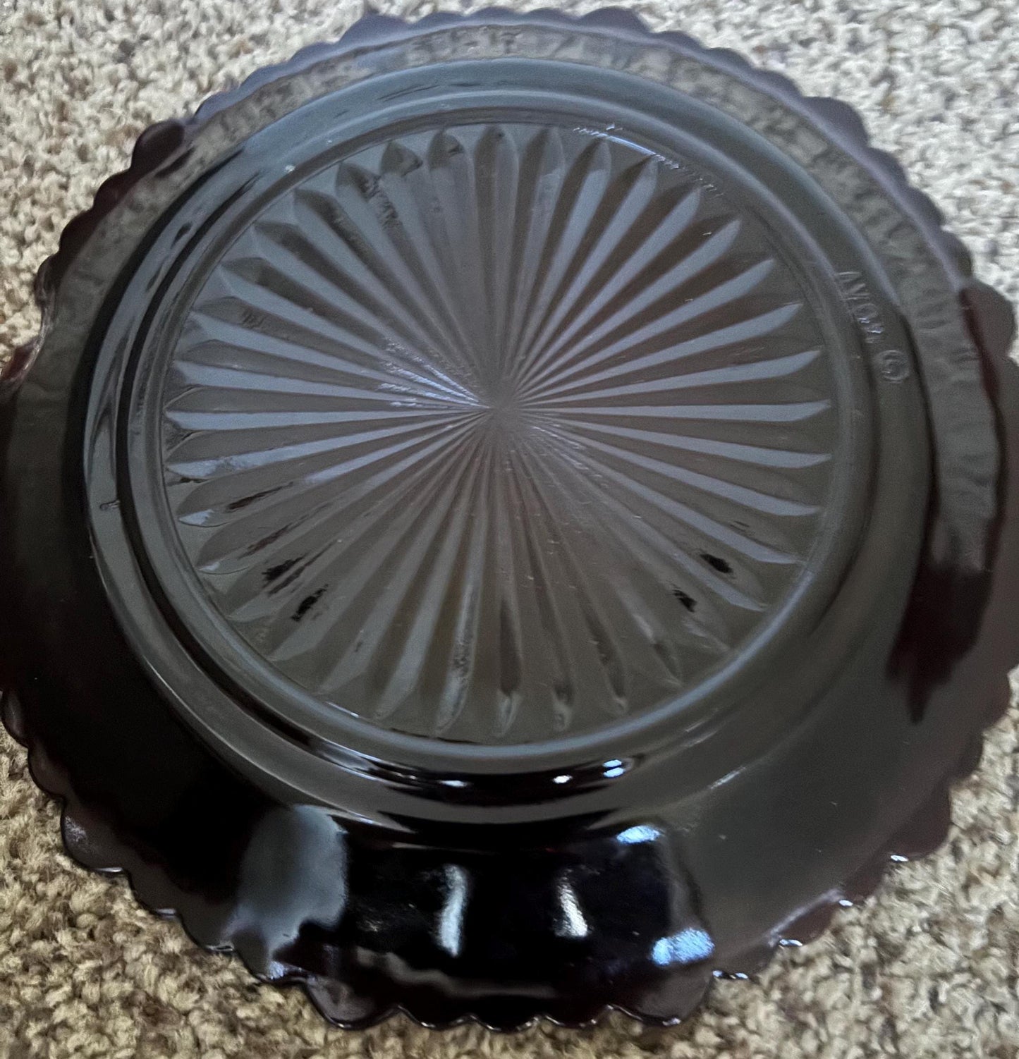 Avon Cape Cod Dessert Plate Ruby Red Glass Lover Antiques and Vintage
