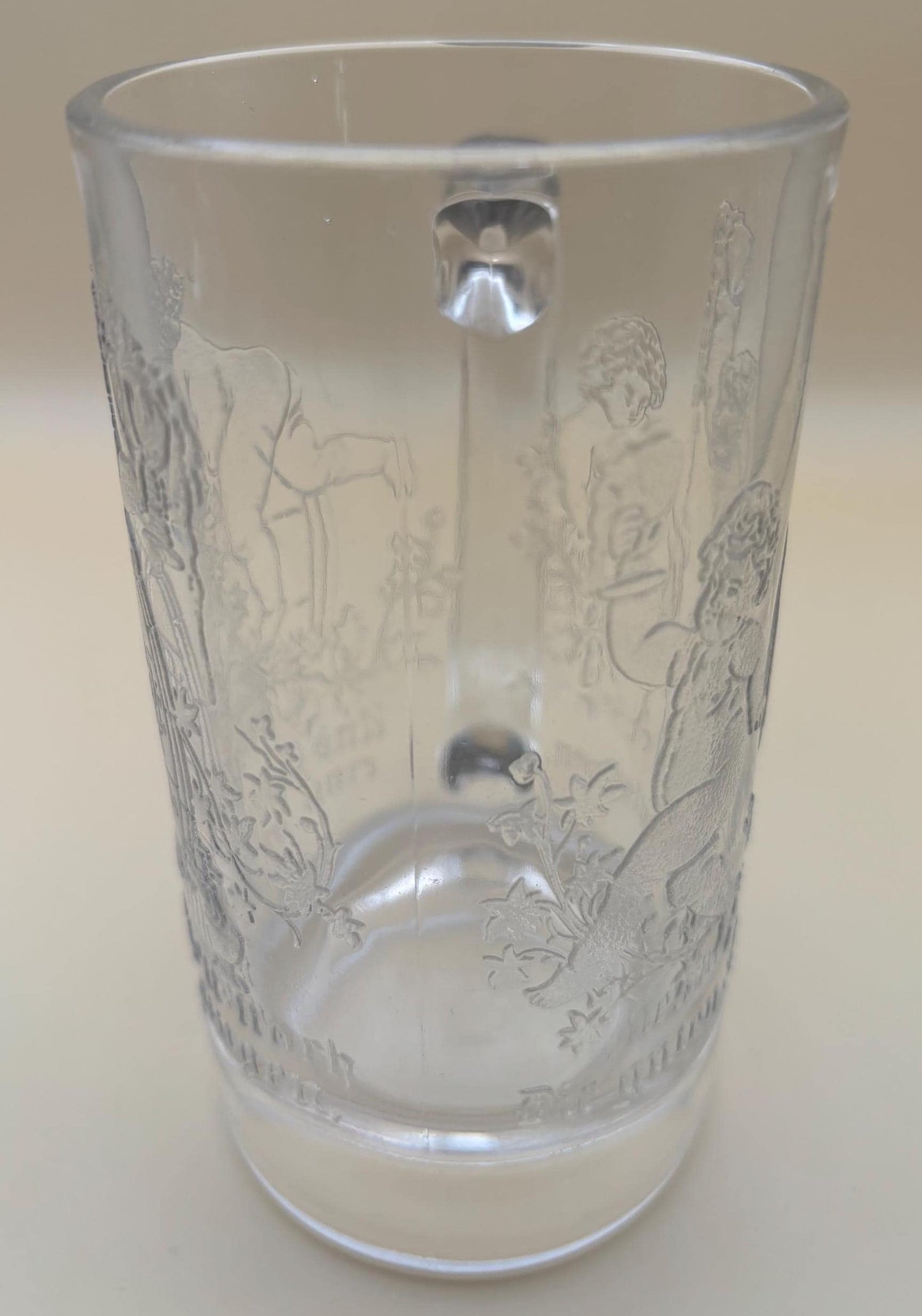 Vintage German Glass Beer Mug Ladies Dancing Made in Germany Lover Antiques and Vintage