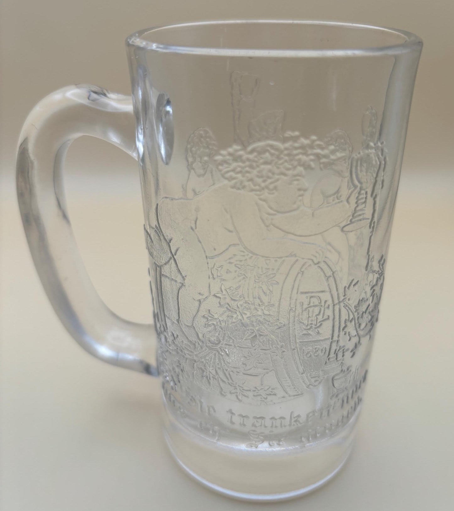 Vintage German Glass Beer Mug Ladies Dancing Made in Germany Lover Antiques and Vintage