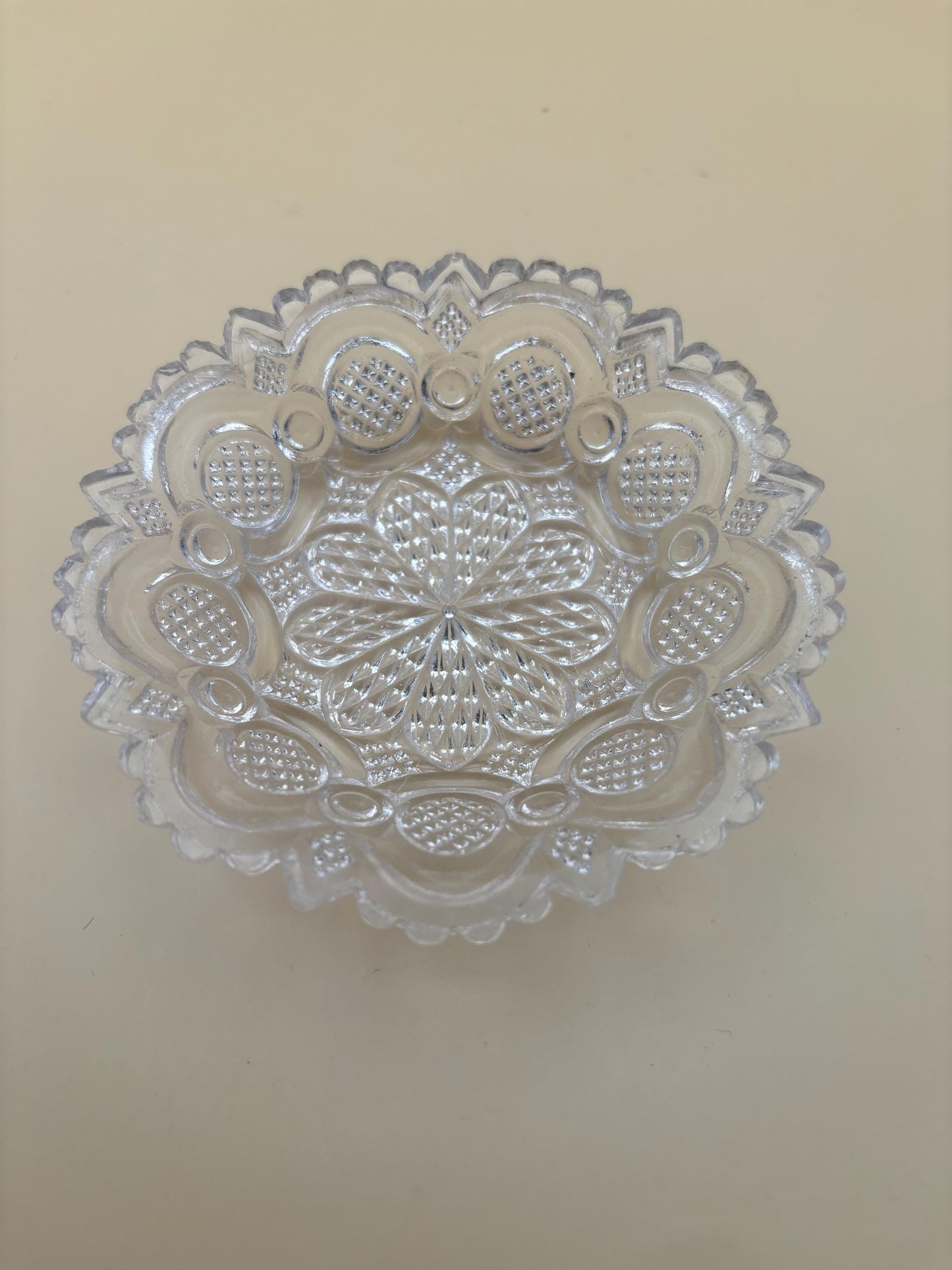 Antique Flint Beaded Glass Berry Dish Bowl Sawtooth Glass Lover Antiques and Vintage