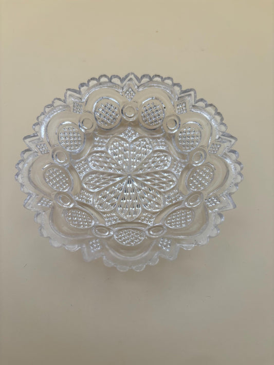 Antique Flint Beaded Glass Berry Dish Bowl Sawtooth Glass Lover Antiques and Vintage
