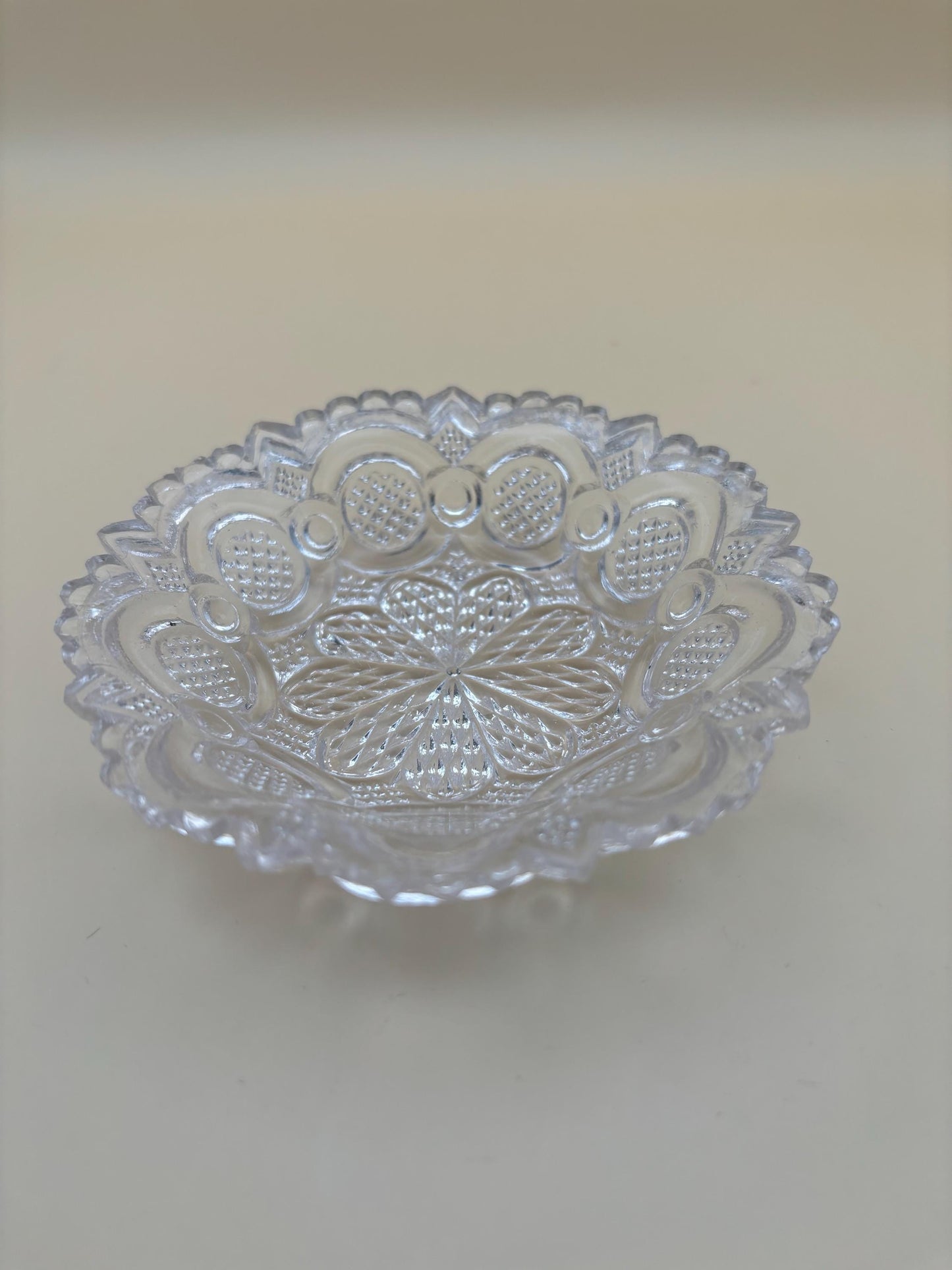 Antique Flint Beaded Glass Berry Dish Bowl Sawtooth Glass Lover Antiques and Vintage