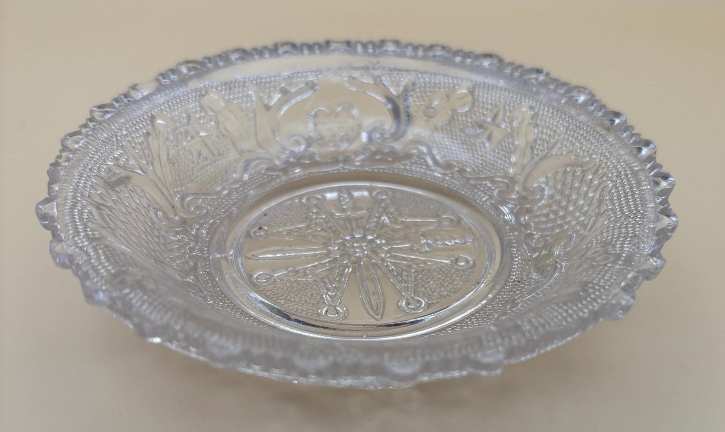 Antique Flint Beaded Glass Sauce Bowl or Plate Lover Antiques and Vintage