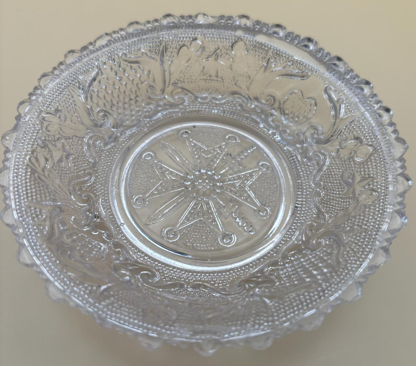 Antique Flint Beaded Glass Sauce Bowl or Plate Lover Antiques and Vintage