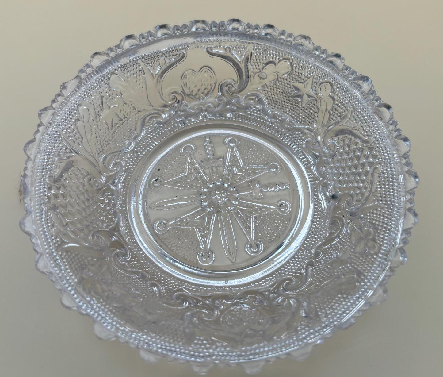 Antique Flint Beaded Glass Sauce Bowl or Plate Lover Antiques and Vintage