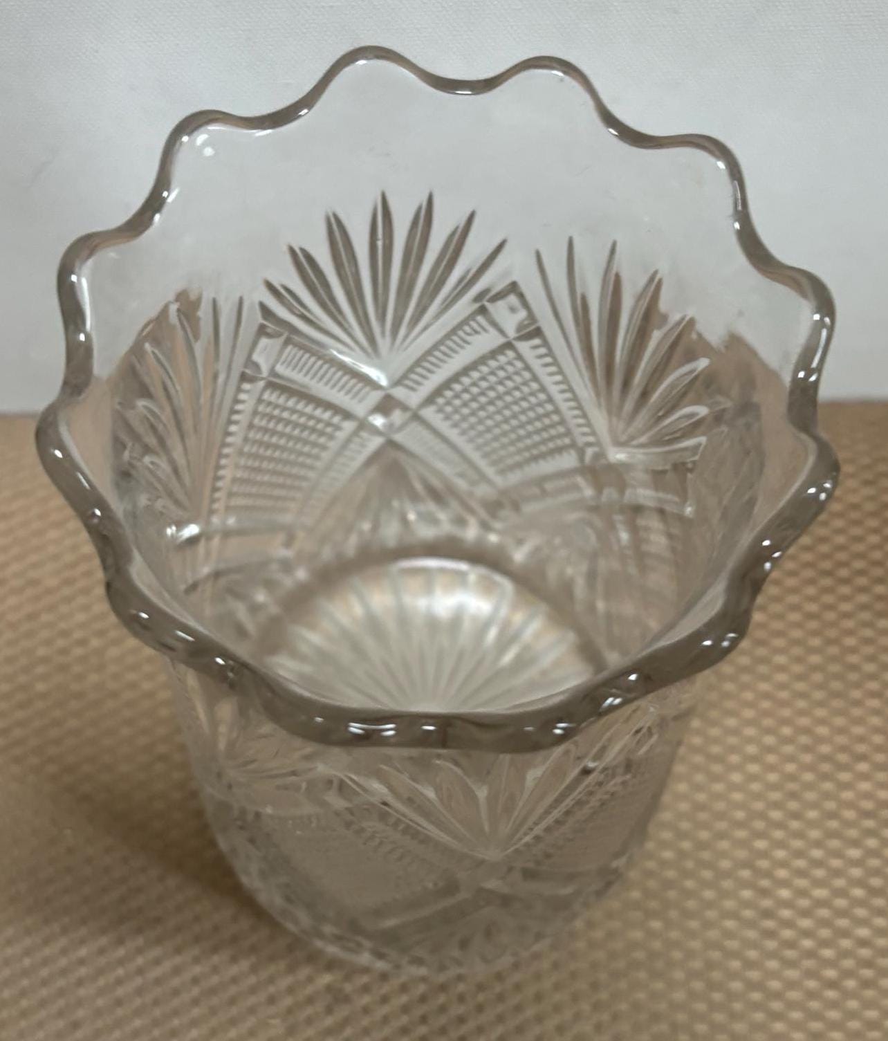 Antique EAPG Specialty Glass Vase with Ruffled Mouth Lover Antiques and Vintage