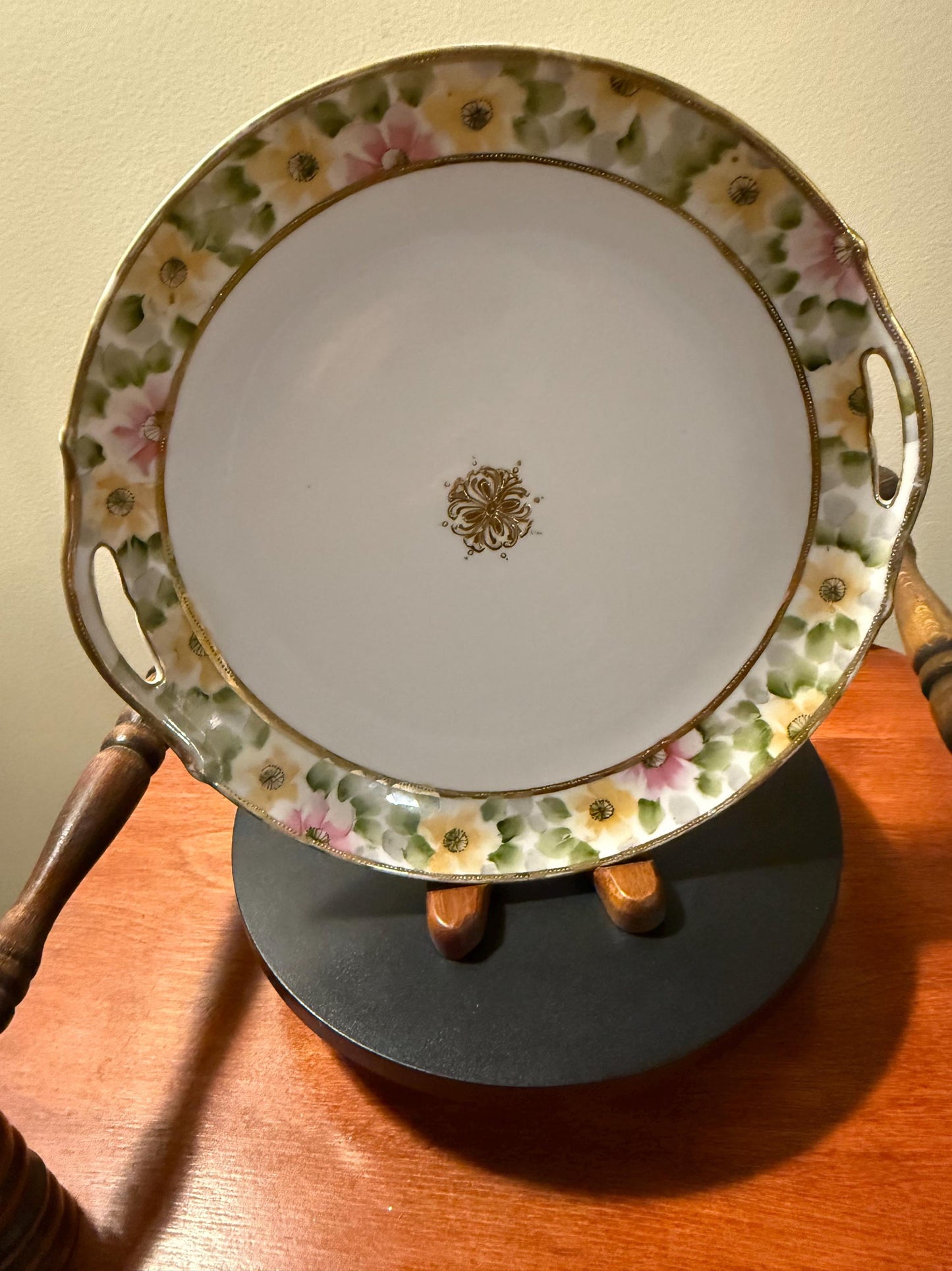 Antique Hand Painted Nippon Plate 1911-1921 Hand Painted Flowers Wall Hanging Lover Antiques and Vintage