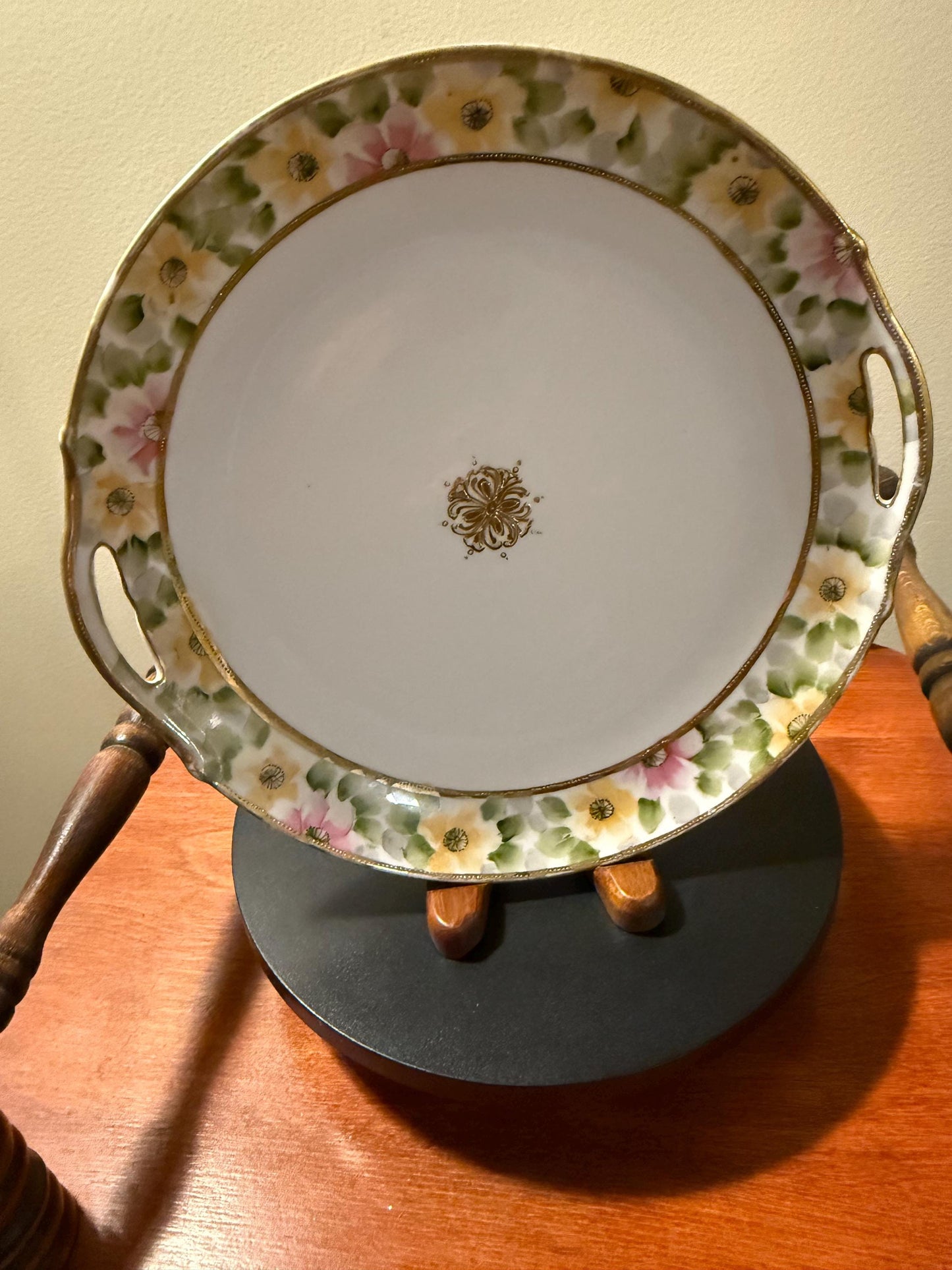 Antique Hand Painted Nippon Plate 1911-1921 Hand Painted Flowers Wall Hanging Lover Antiques and Vintage