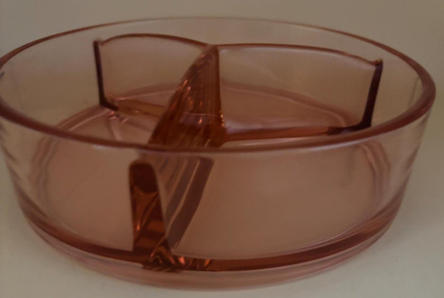 Vintage Pink Fostoria Versailles Glass Divided Relish Candy Bowl Dish Bowl Lover Antiques and Vintage