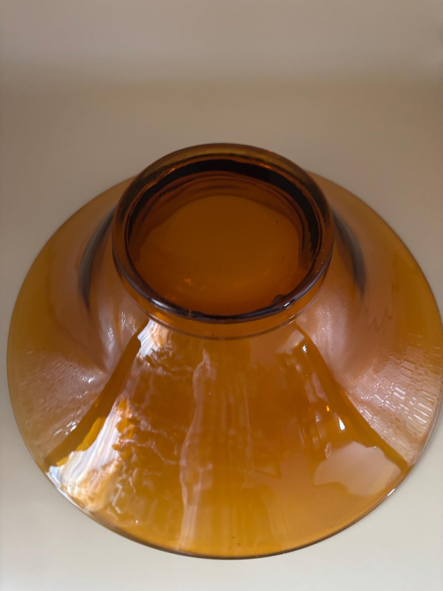 Vintage Amber Art Glass Vase Eclectic Contemporary Bowl Art Structure Lover Antiques and Vintage