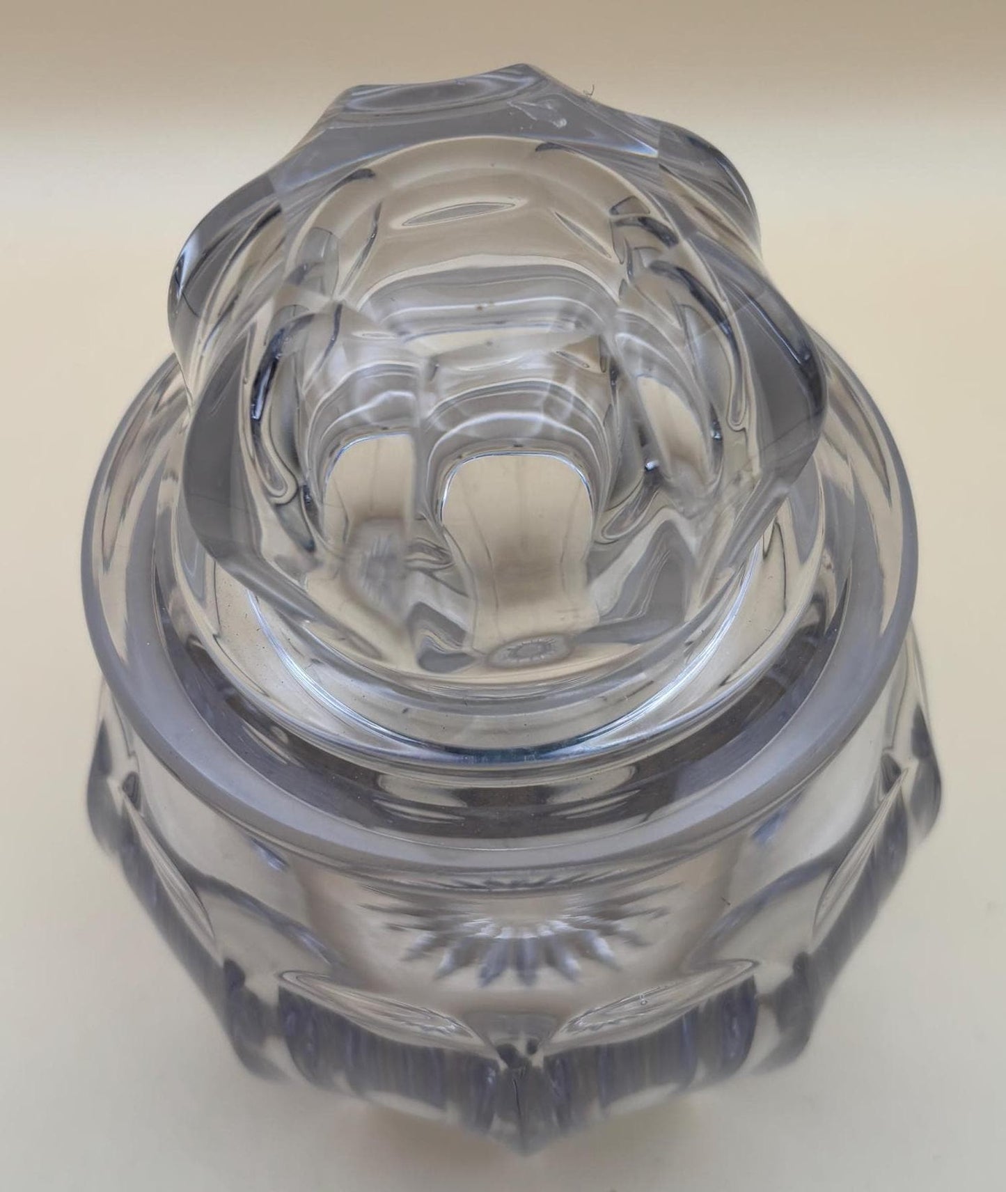 Antique Apothecary Jar with Lid Cut Crystal Glass Footed Vase Lover Antiques and Vintage