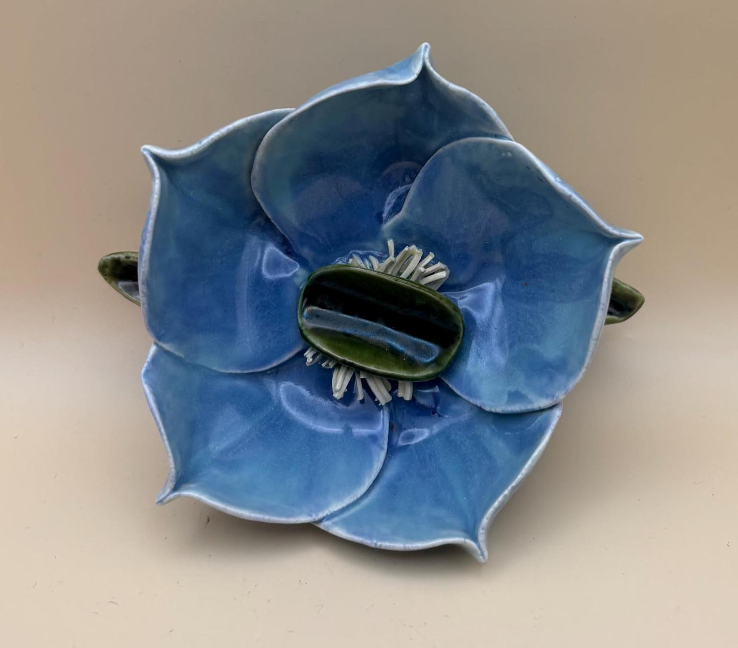 Vintage Glass Vase with Flower Design at Mouth Lover Antiques and Vintage