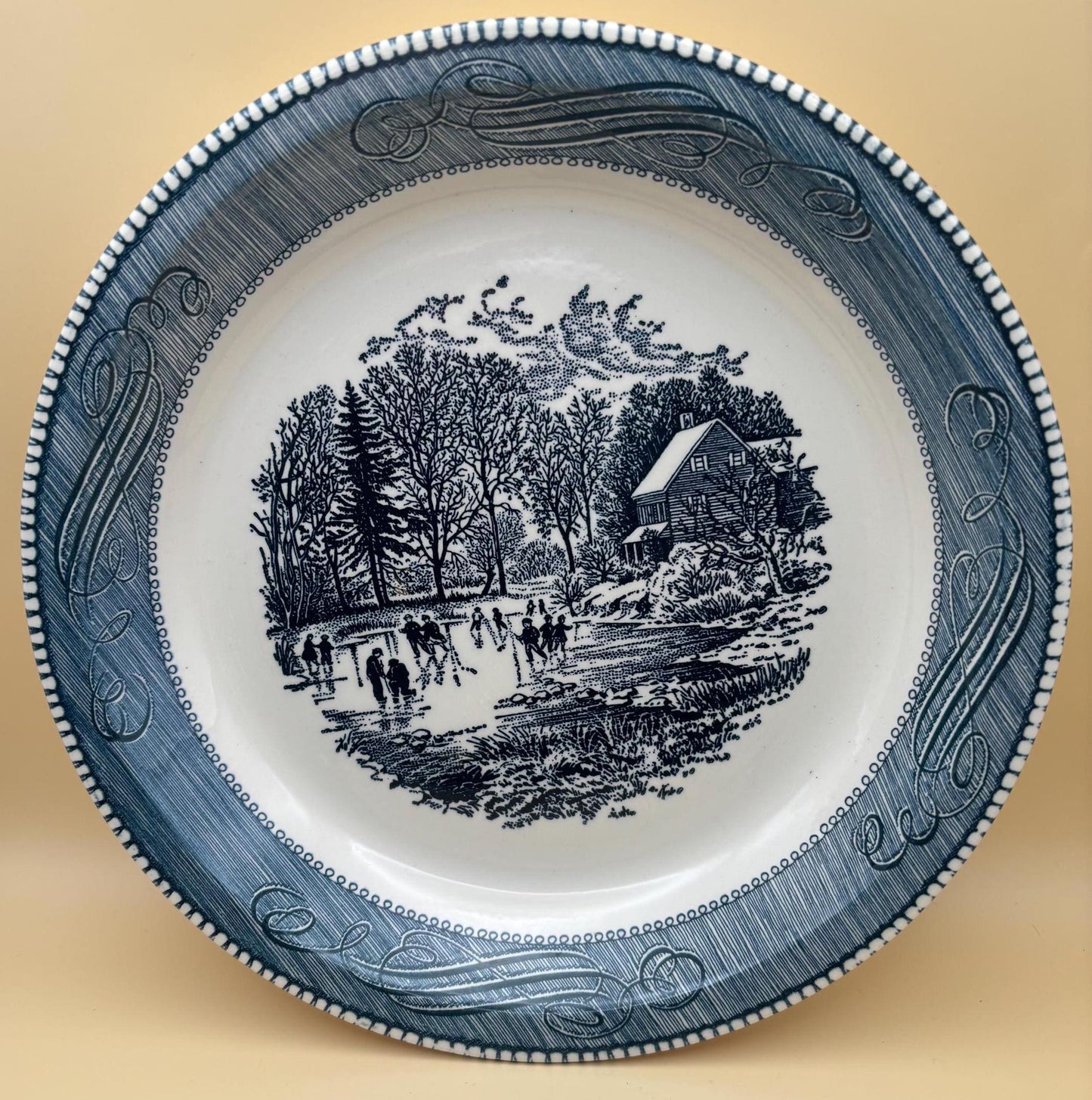 Vintage Jeannette Pie Plate Blue & White Royal China Plate Lover Antiques and Vintage