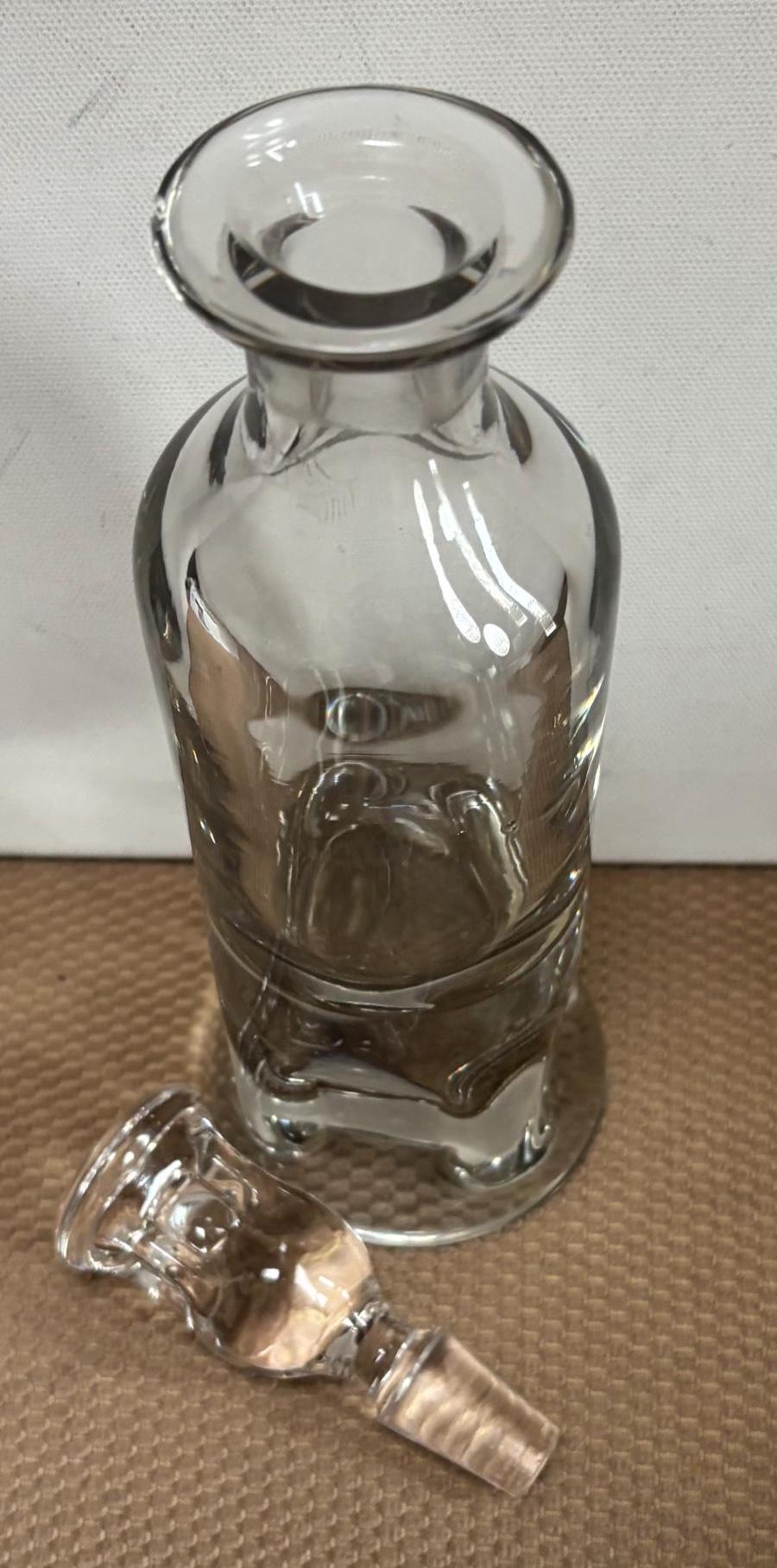 Vintage Glass Decanter with Stopper Wine Bottle Tall Crystal Glass Lover Antiques and Vintage