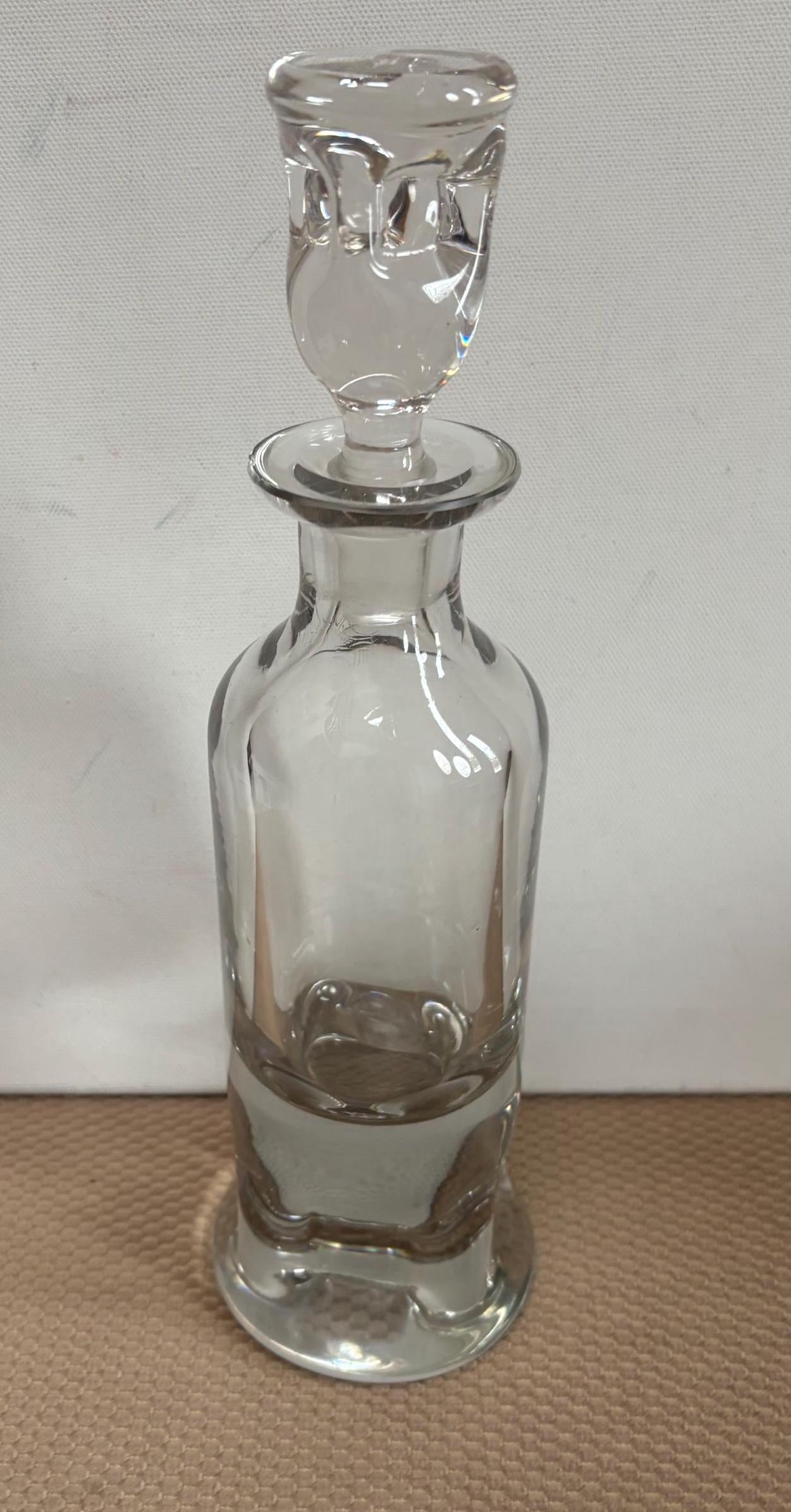 Vintage Glass Decanter with Stopper Wine Bottle Tall Crystal Glass Lover Antiques and Vintage