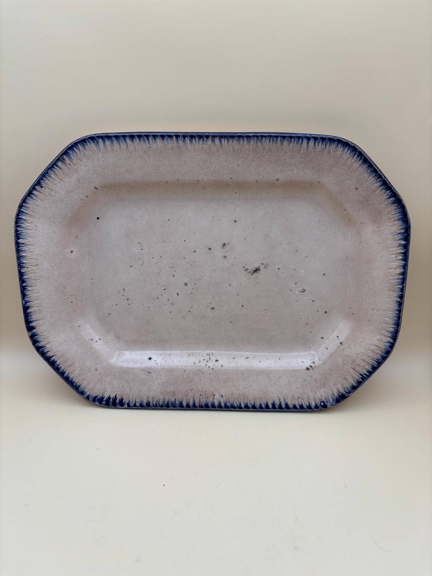 Antique Leeds Blue Feather Edge Plate Lover Antiques and Vintage