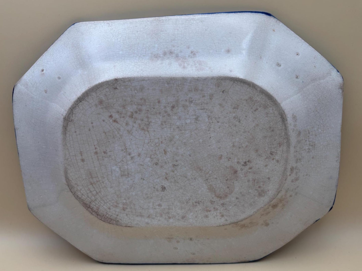 Antique Leeds Blue Feather Edge Platter Lover Antiques and Vintage