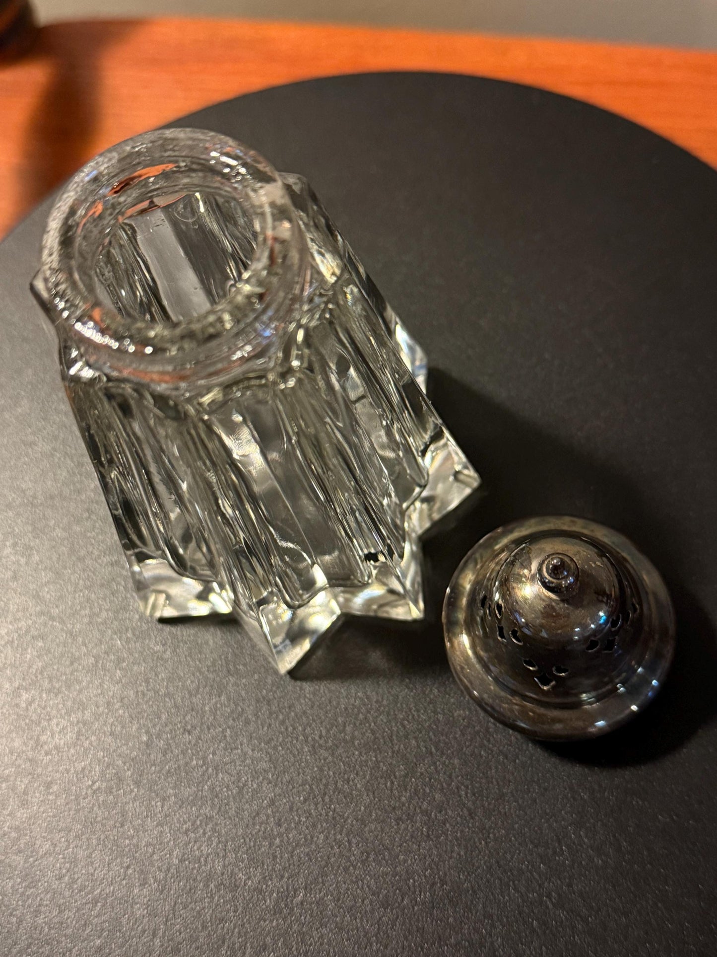 Antique Sandwich Glass Sugar Shaker or Muffineer Crystal Starburst Bottom Glass Lover Antiques and Vintage
