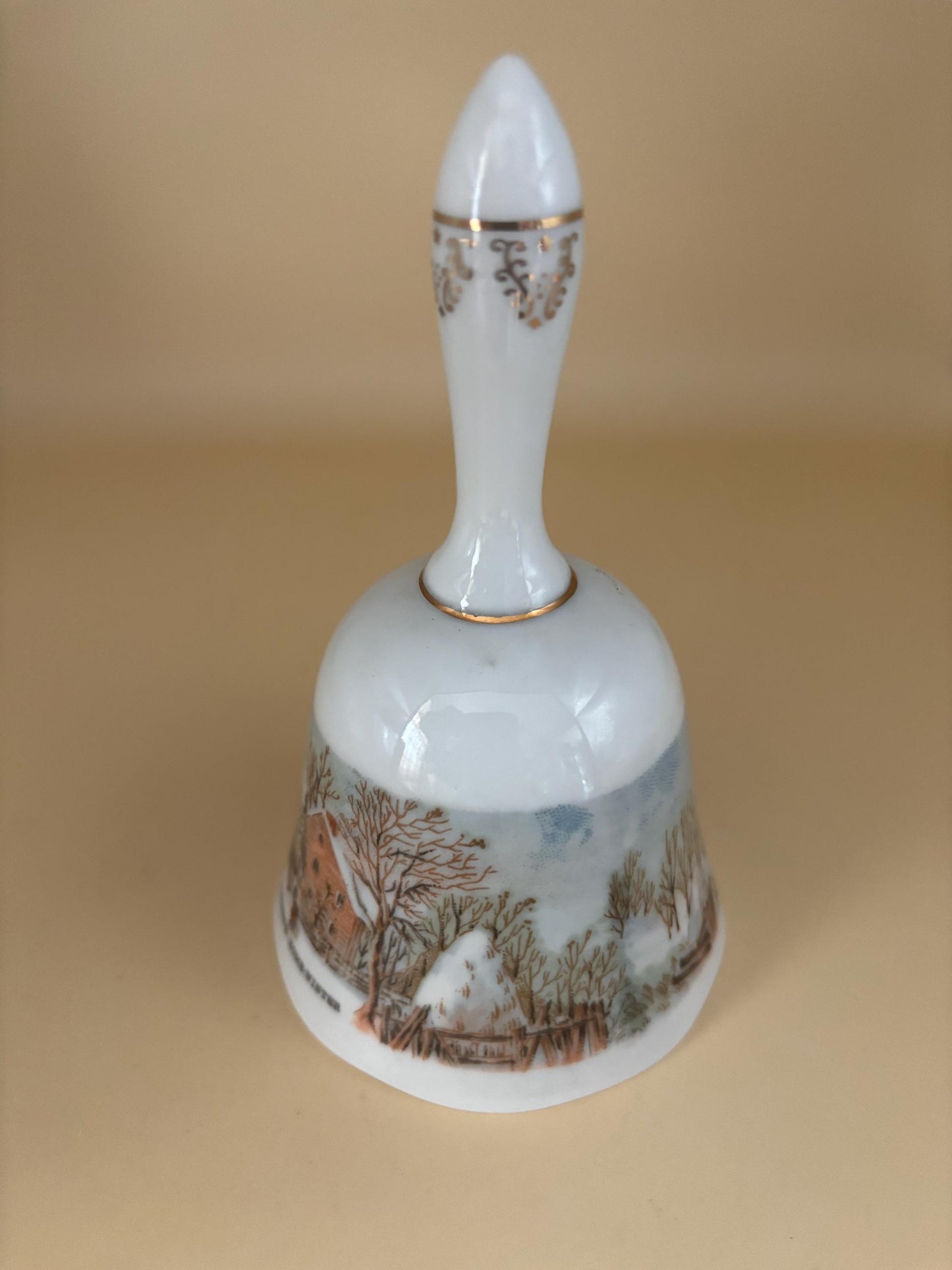 Vintage Currier & Ives Bell Number 8894 Limited Edition Winter Farmers Home Lover Antiques and Vintage
