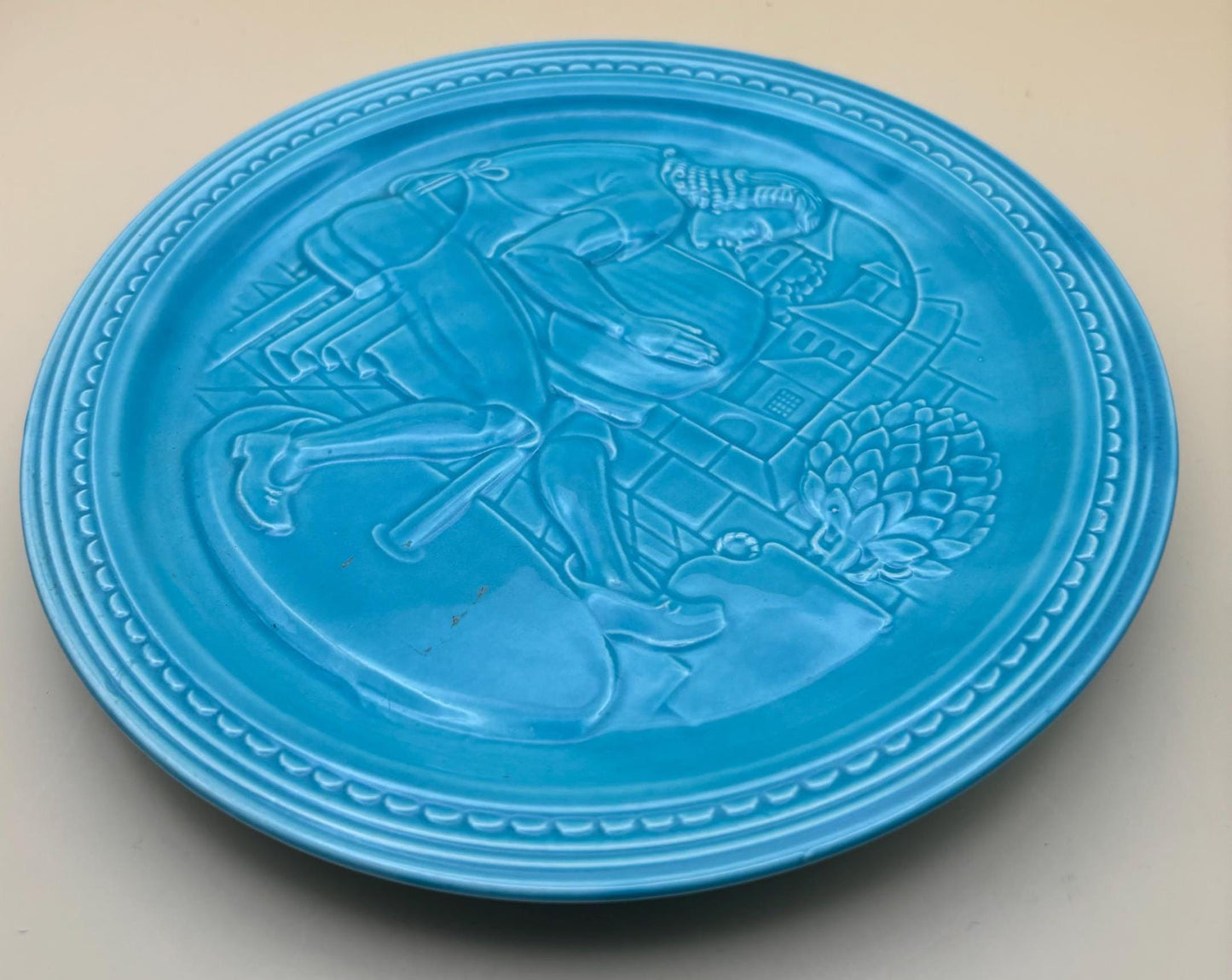 Vintage World's Fair Fiesta Turquoise Ceramic Plate "The American Potter" Homer Laughlin Blue Plate Lover Antiques and Vintage