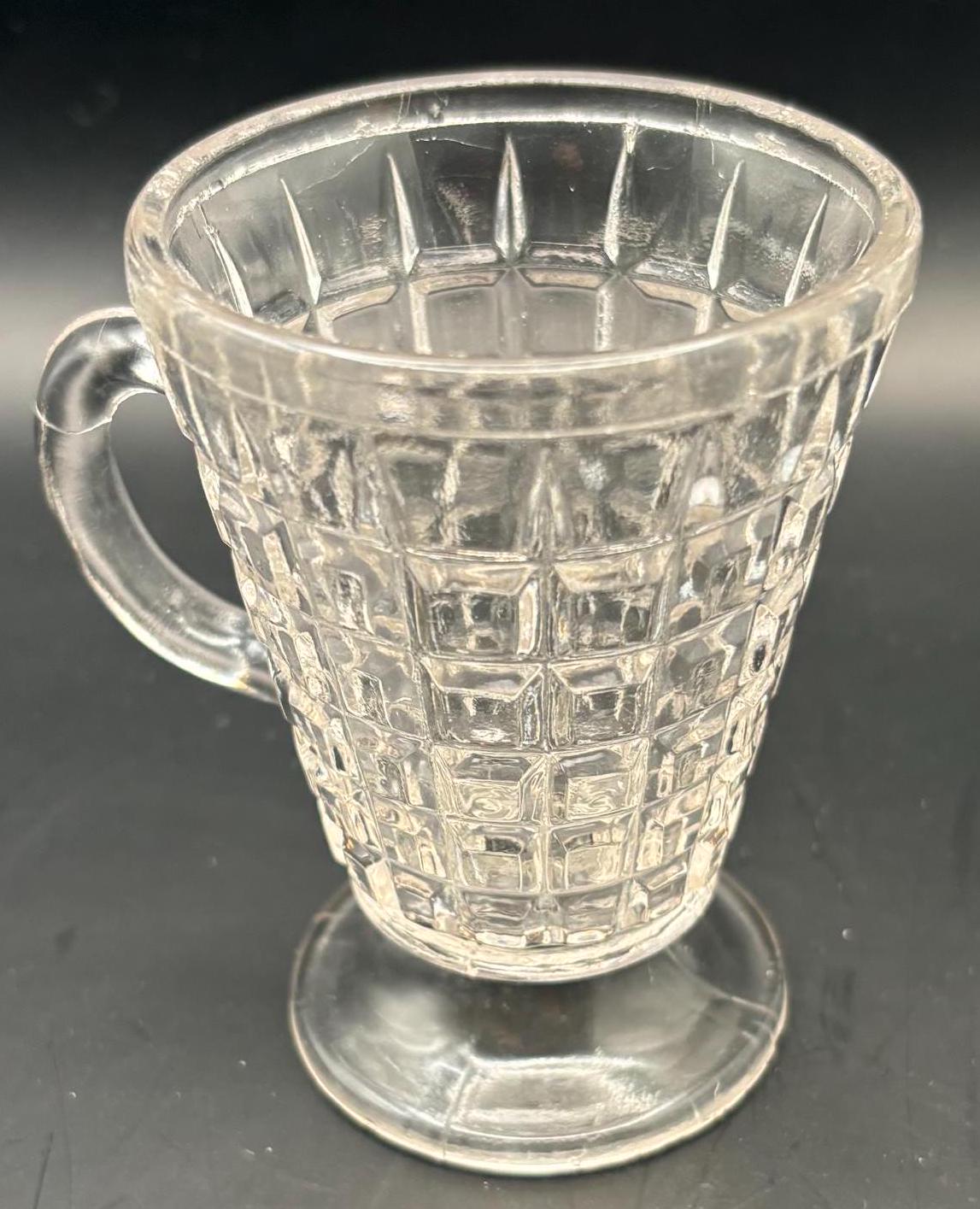 Antique EAPG Footed Glass Mug Cup Lover Antiques and Vintage