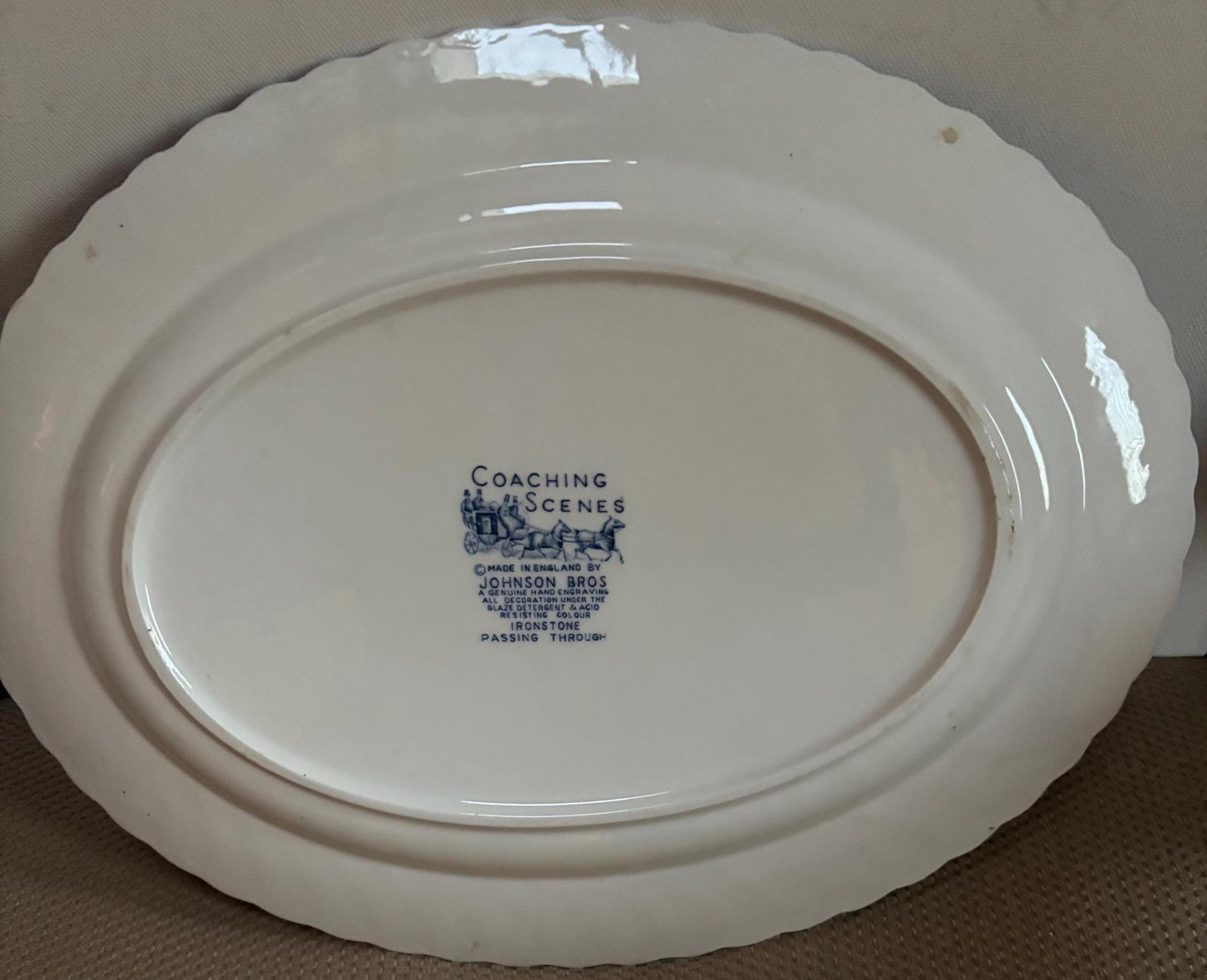Vintage Johnson Bros Ironstone Hunting Country Dessert Plate Made in England Coaching Scenes Lover Antiques and Vintage