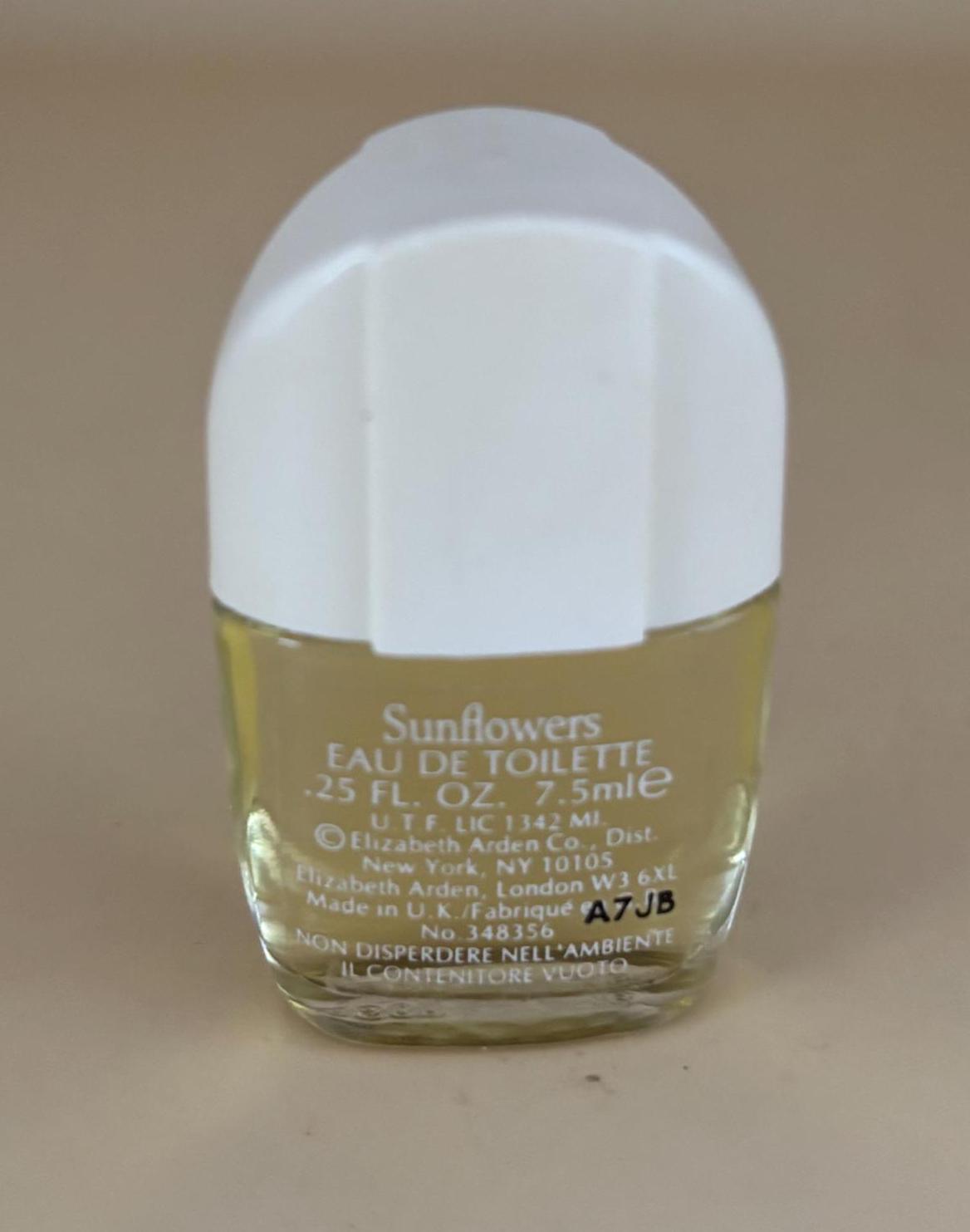 Vintage Sunflowers by Elizabeth Taylor for Women Miniature Eau Toilette Perfume Bottle .25 ounces Lover Antiques and Vintage