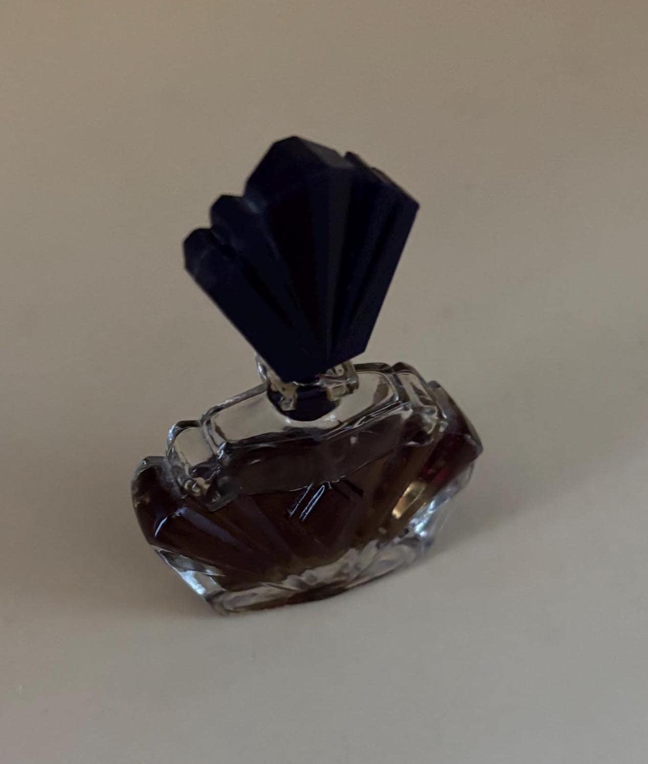 Vintage Passion Perfume by Elizabeth Taylor Black Handle Miniature Bottle Fan Flare Miniature Perfume Lover Antiques and Vintage