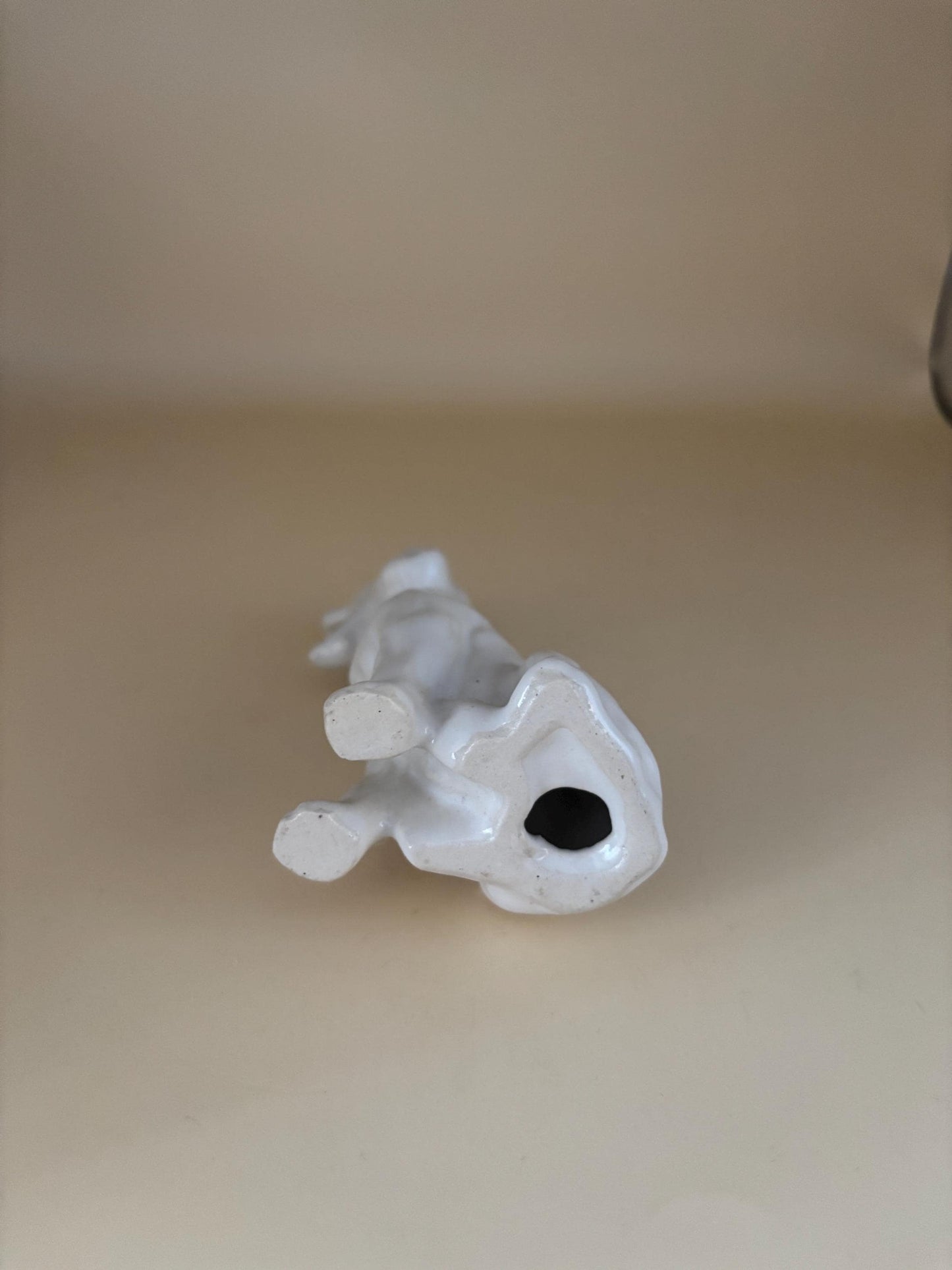 Vintage White Ceramic Figurine Animal Statue Figure Lover Antiques and Vintage