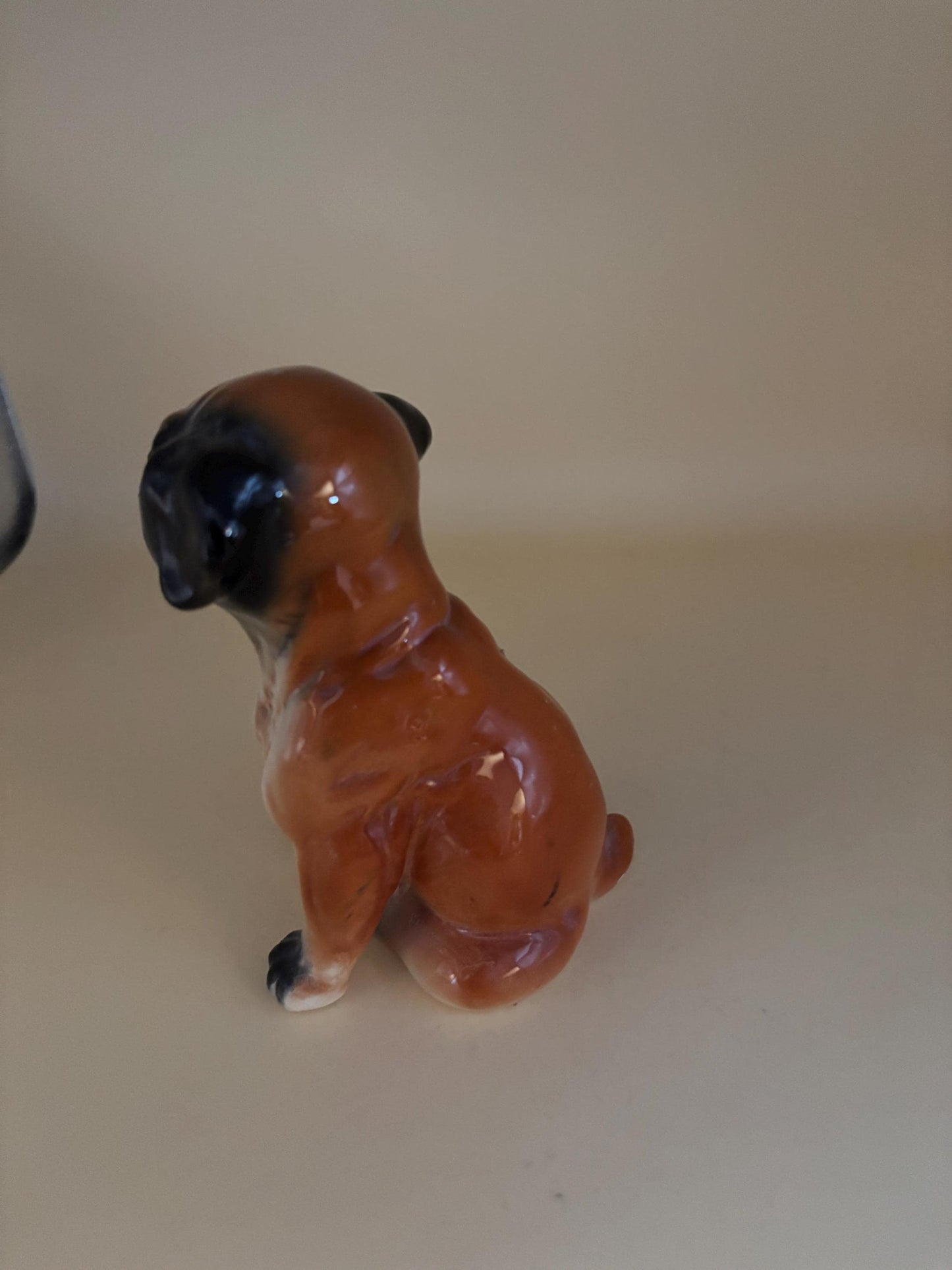 Vintage Boxer Dog Statue Hand Painted Japan Figurine Animal Figure Lover Antiques and Vintage