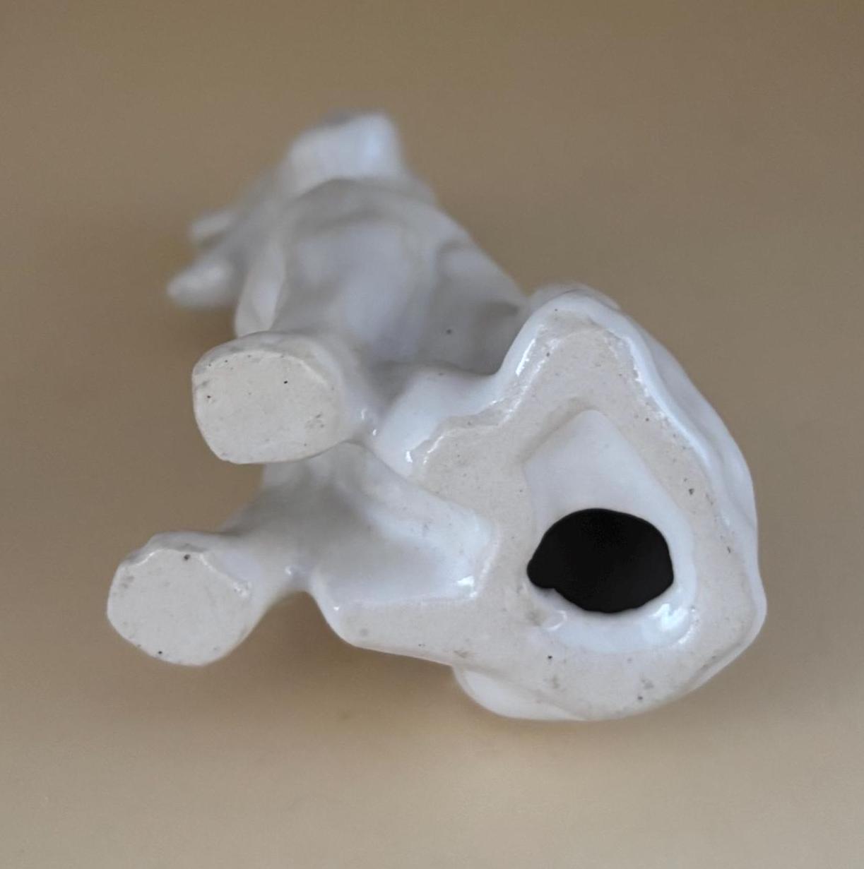 Vintage White Ceramic Figurine Animal Statue Figure Lover Antiques and Vintage
