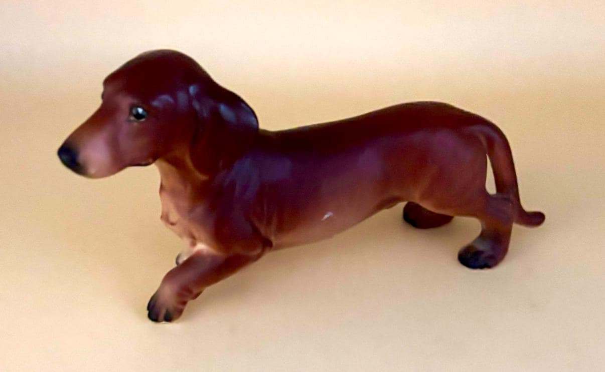 Vintage Dachshund Dog Hand Painted Japan Figurine Animal Figure Lover Antiques and Vintage