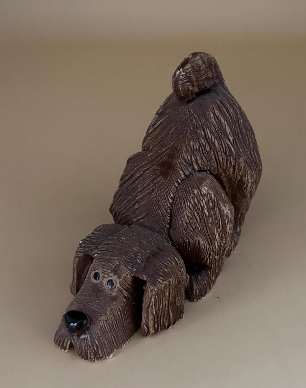 Vintage Brown Dog Hand Painted Figurine Animal Figure Lover Antiques and Vintage
