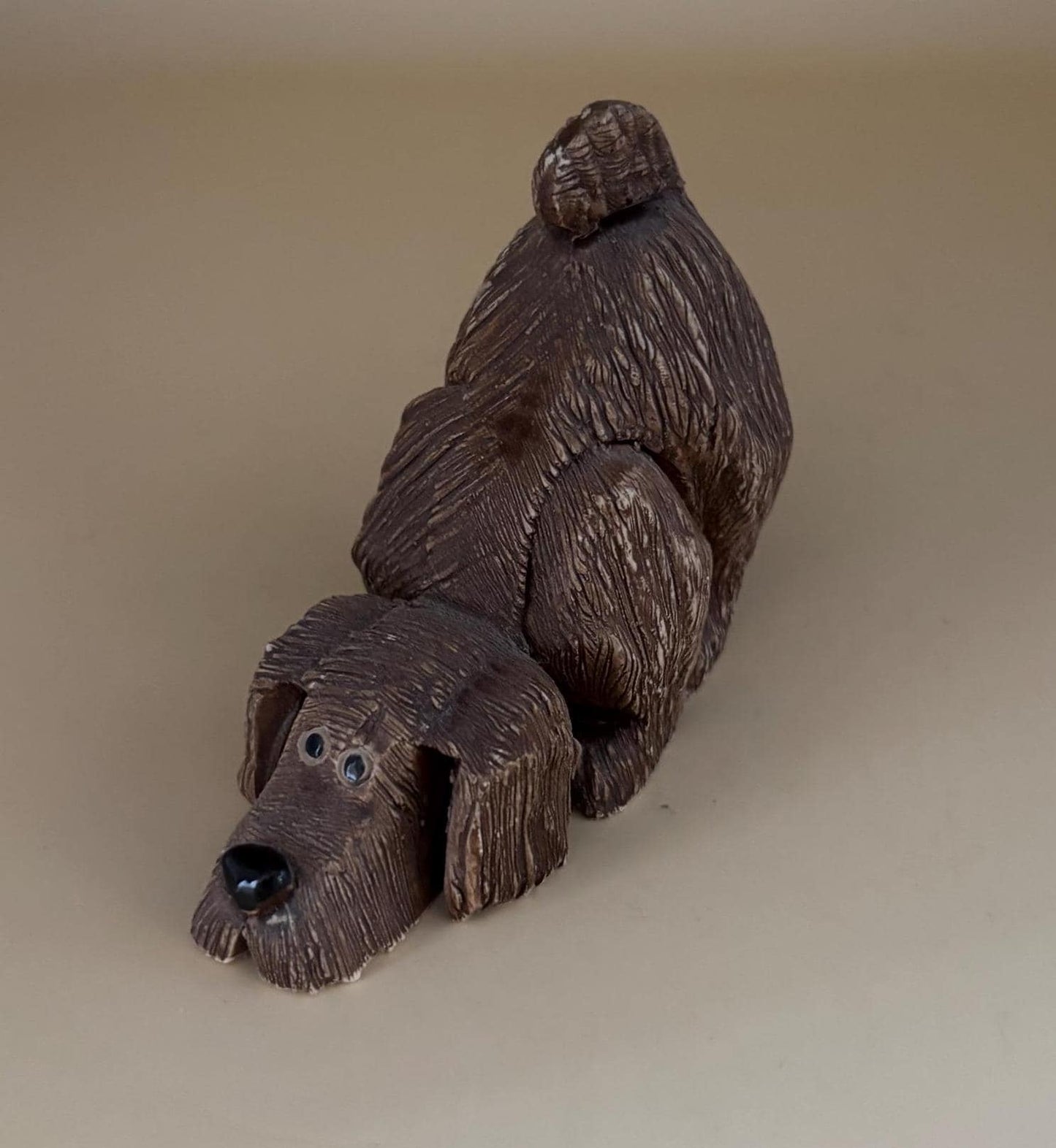 Vintage Brown Dog Hand Painted Figurine Animal Figure Lover Antiques and Vintage